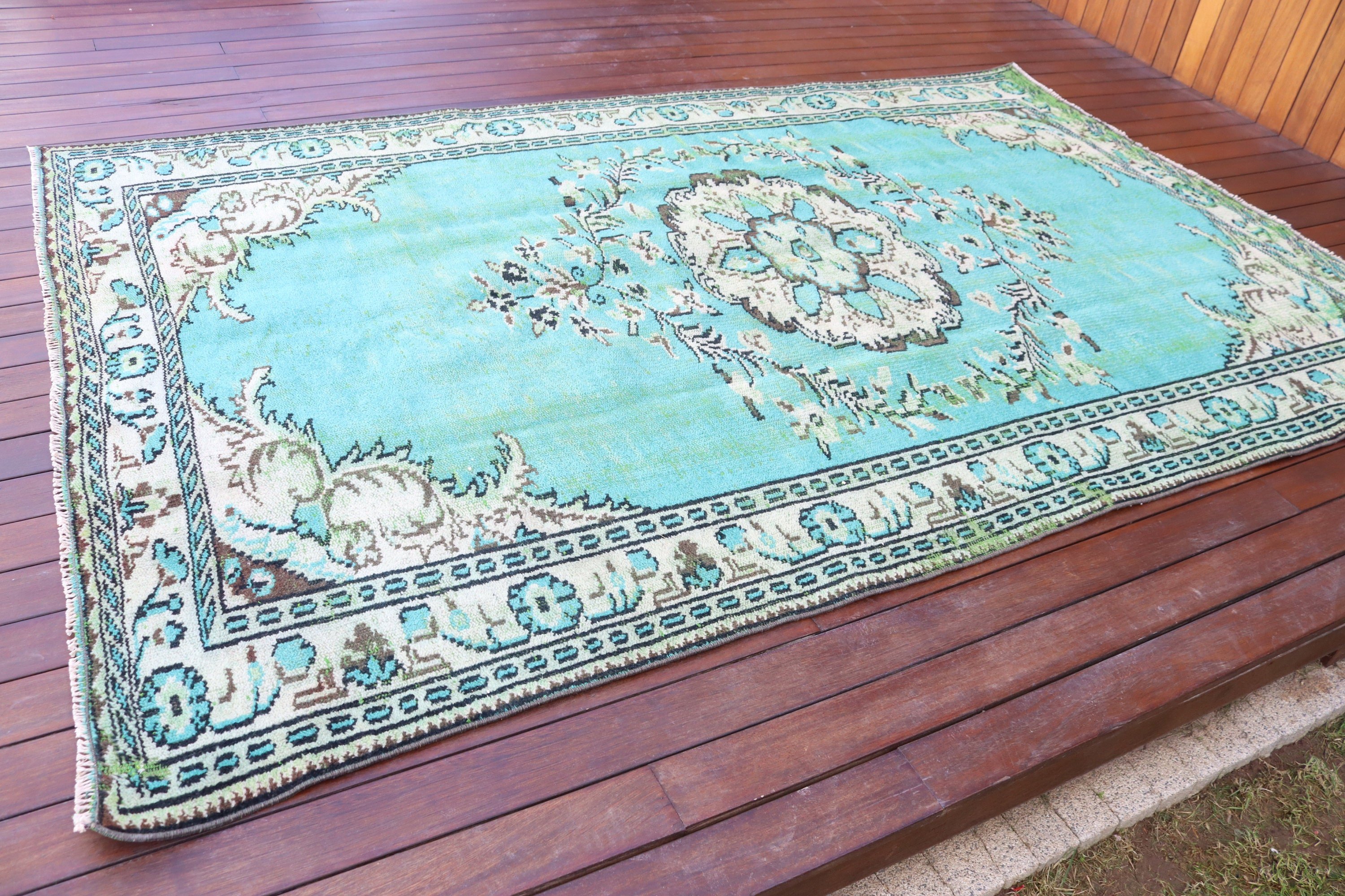 Yeşil Anadolu Halısı, Türk Halıları, 5.5x8.8 ft Büyük Halı, Açıklama Halıları, Büyük Boho Halısı, Oturma Odası Halıları, Vintage Halılar, Boho Halısı