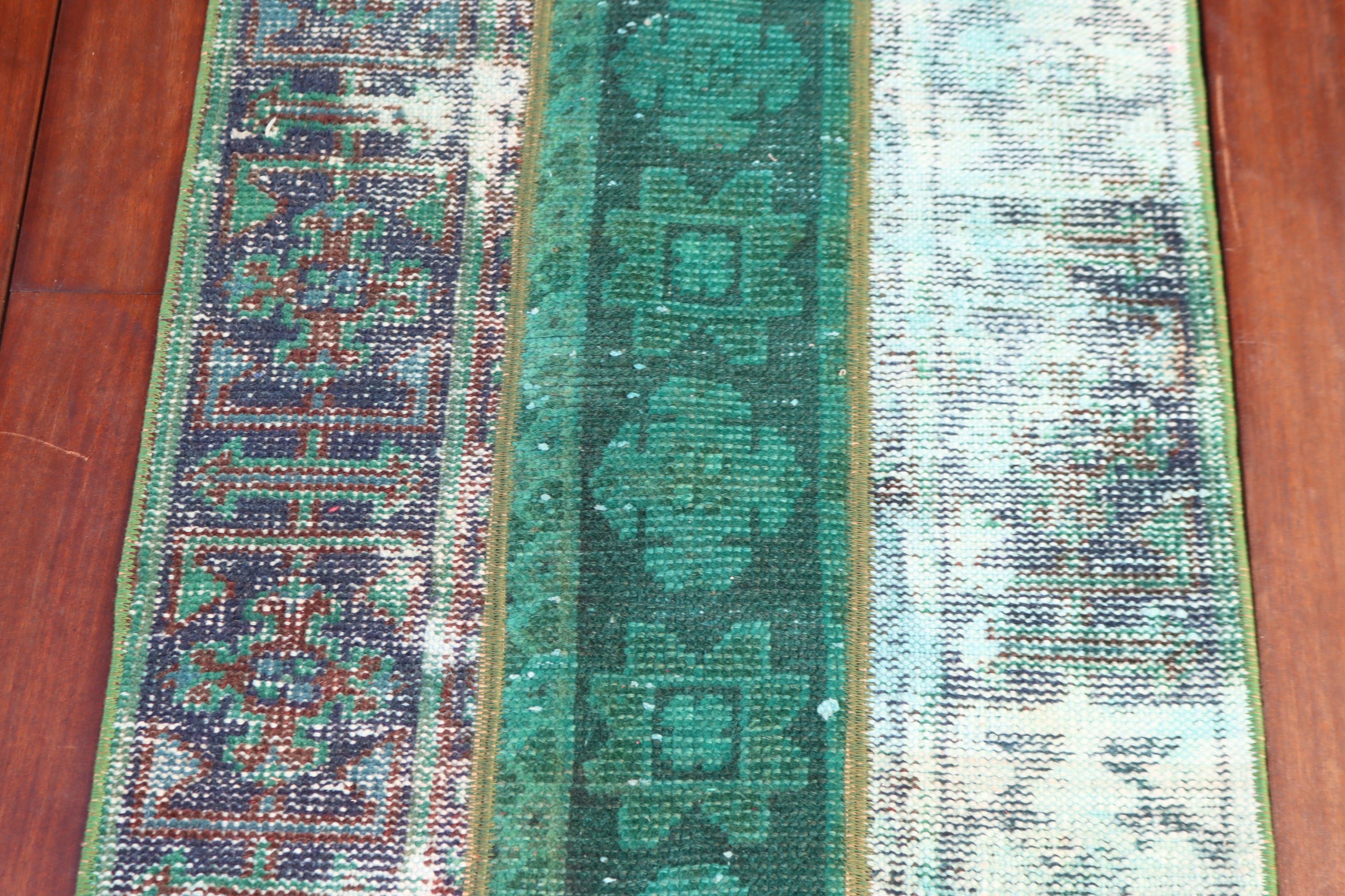 Vintage Rugs, Entry Rugs, Turkish Rug, Ethnic Rugs, Anatolian Rugs, Green  1.9x3.6 ft Small Rug, Small Area Rugs, Neutral Rug