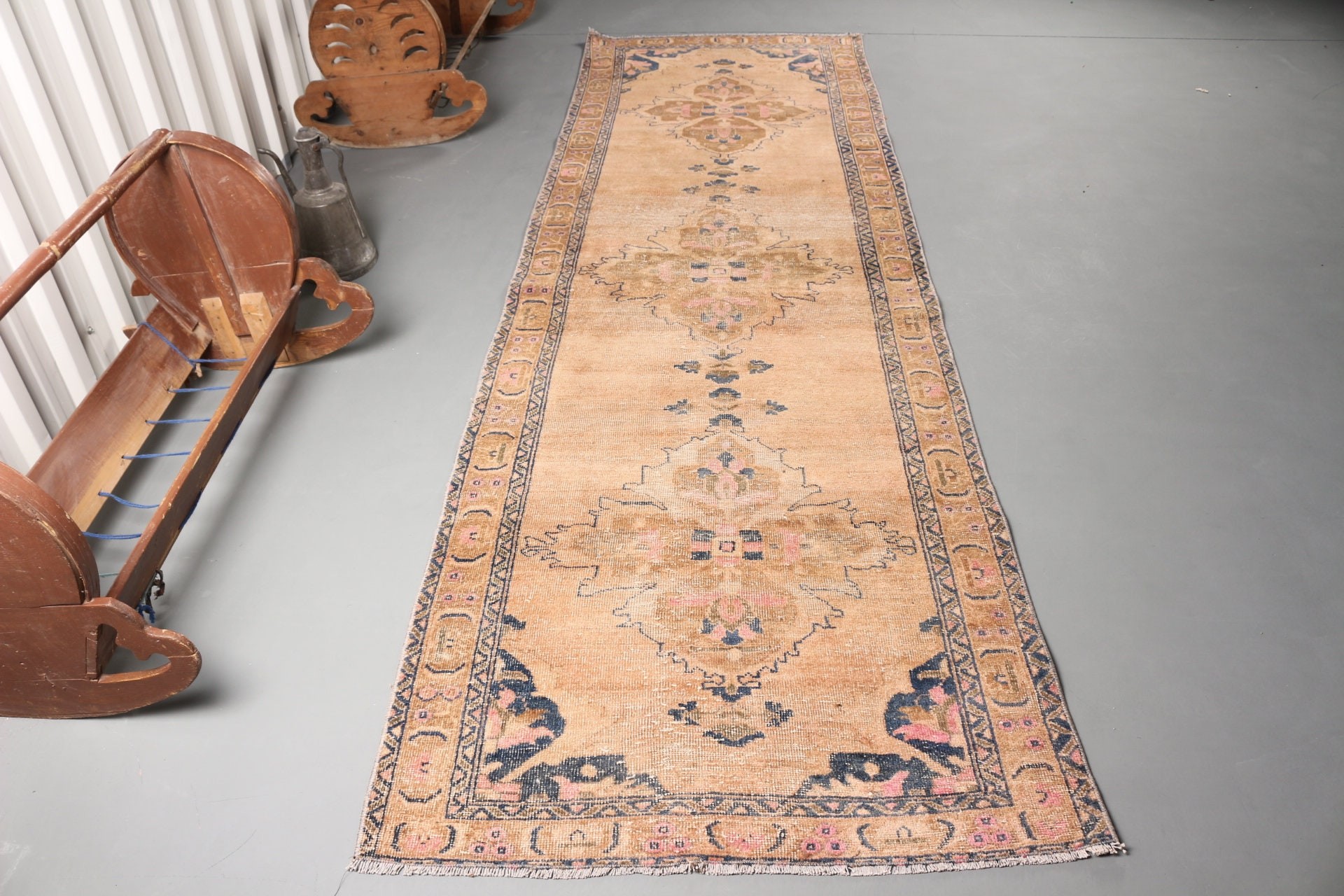 Türk Halısı, 3.2x10.5 ft Yolluk Halıları, Koridor Halıları, Anadolu Halısı, Vintage Halılar, Ev Dekorasyonu Halısı, Kahverengi Anadolu Halıları, Koridor Halısı