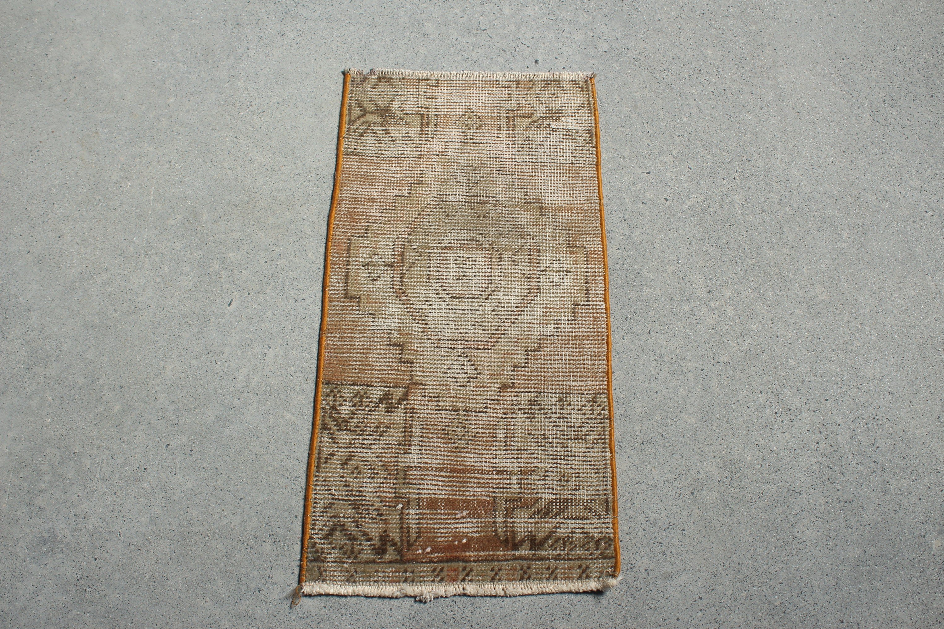Floor Rug, Rugs for Car Mat, Vintage Rug, Turkish Rugs, Moroccan Rugs, Brown  1.2x2.3 ft Small Rugs, Door Mat Rugs, Bath Rug