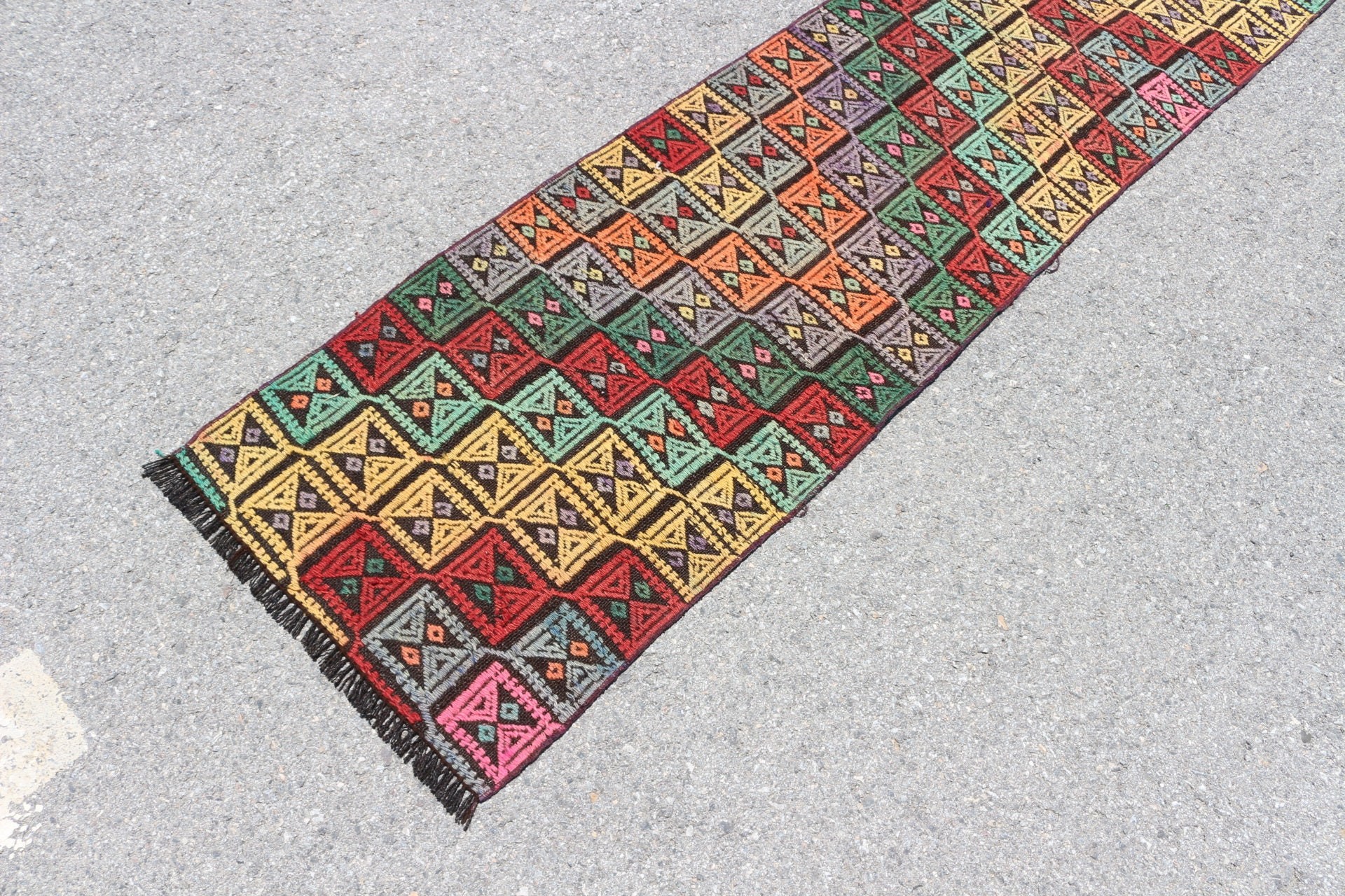 Koridor Halıları, 1.9x7.5 ft Yolluk Halısı, Yer Halıları, Türk Halısı, Oushak Halıları, Vintage Halı, Mutfak Halısı, Kilim, Doğal Halı, Sarı Yatak Odası Halısı