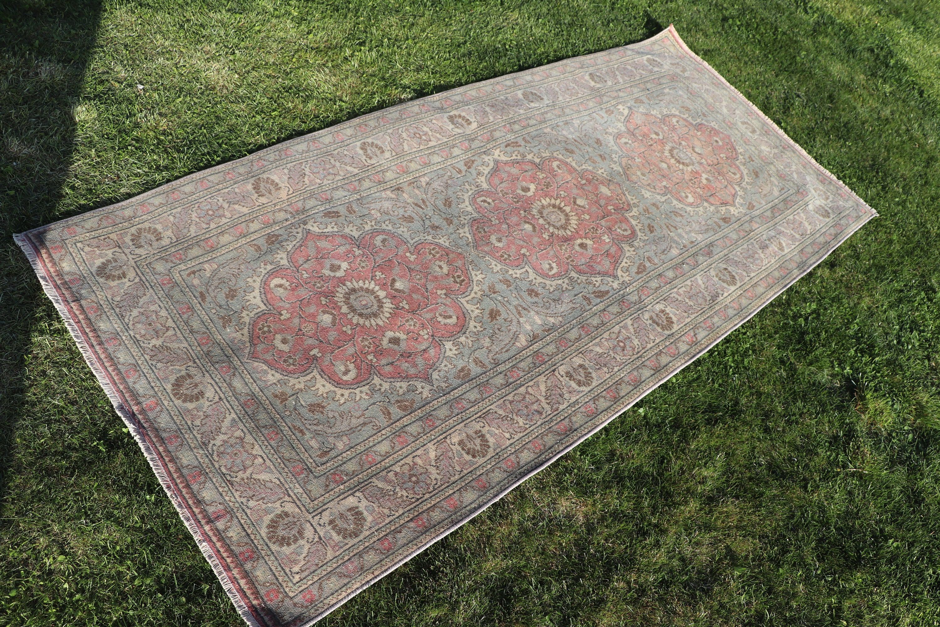 Giriş Halısı, Boho Halısı, Türk Halısı, Mutfak Halıları, Vurgu Halıları, Vintage Halılar, Yeşil Modern Halılar, 2,9x6,7 ft Vurgu Halısı, Açıklama Halısı