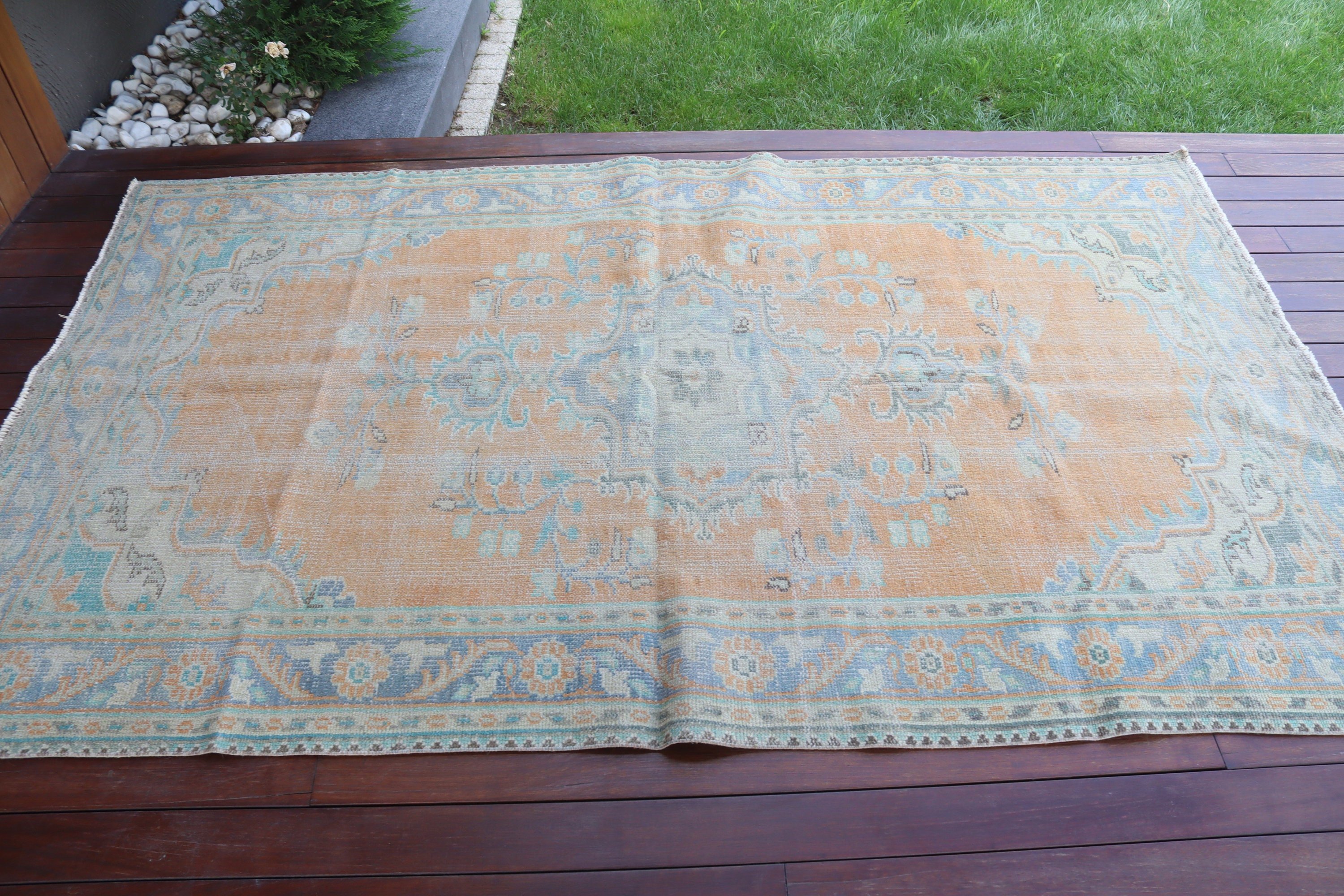 Boho Halı, 4.7x7.5 ft Alan Halısı, Yatak Odası Halısı, Lüks Halı, Kahverengi Ev Dekor Halısı, Türk Halıları, Vintage Halı, Yemek Odası Halıları, İç Mekan Halısı