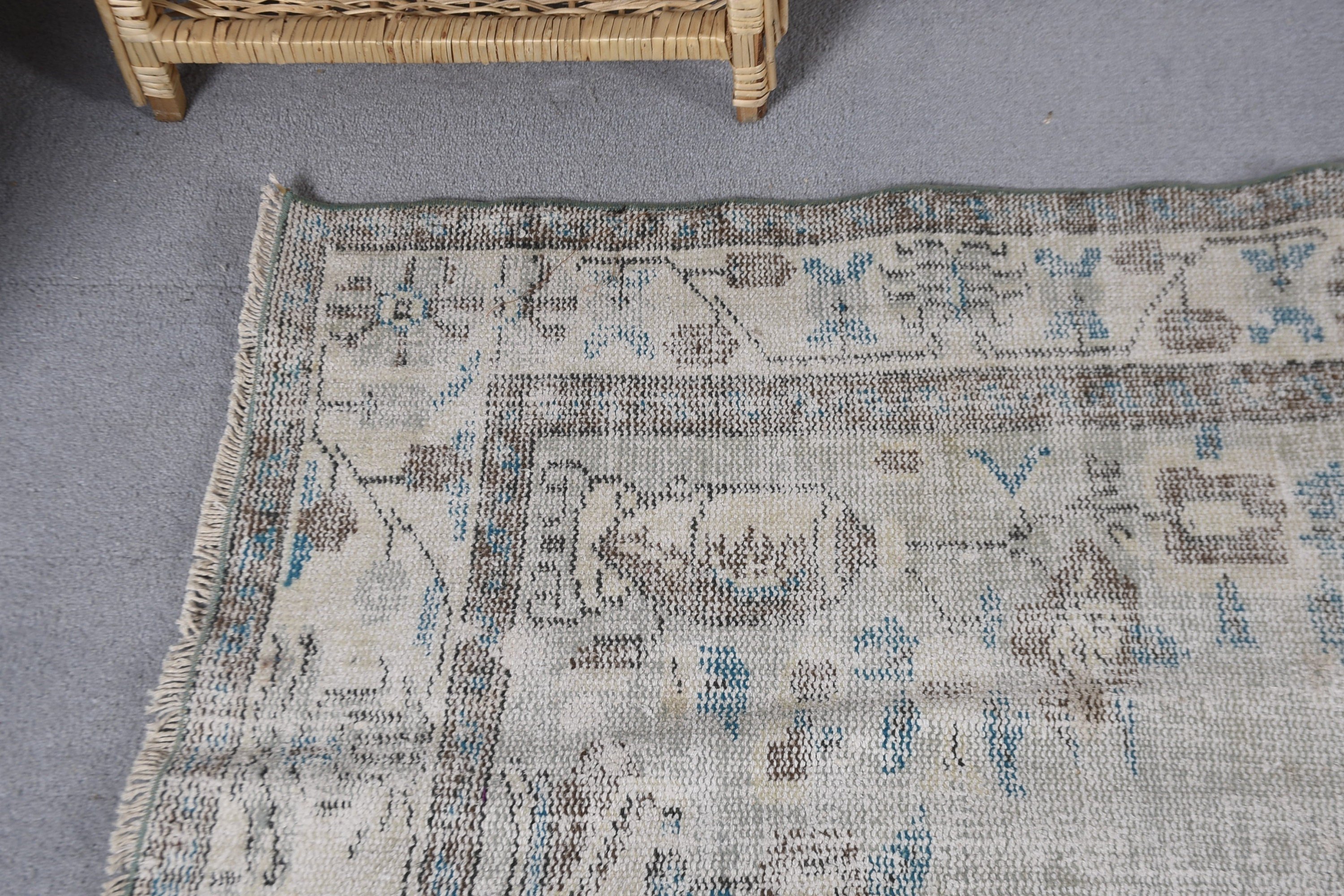 Floor Rug, Flatweave Rugs, Turkish Rugs, Vintage Rug, Salon Rug, Neutral Rug, Large Vintage Rugs, Blue  5.7x9.5 ft Large Rug