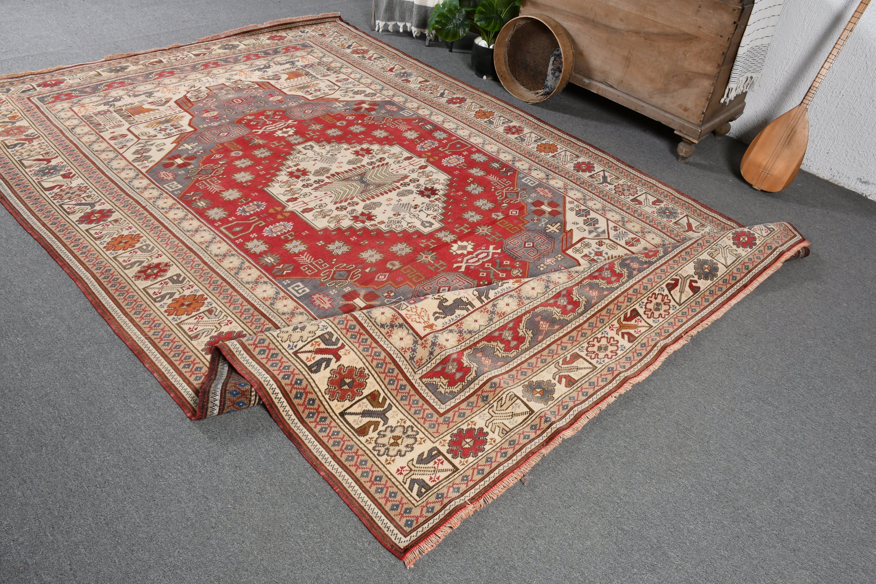 Vintage Halı, Göçebe Halıları, Salon Halıları, 6.6x10.2 ft Büyük Halı, Bej Fas Halısı, Türk Halıları, Yatak Odası Halısı, Oryantal Halı, Mutfak Halıları