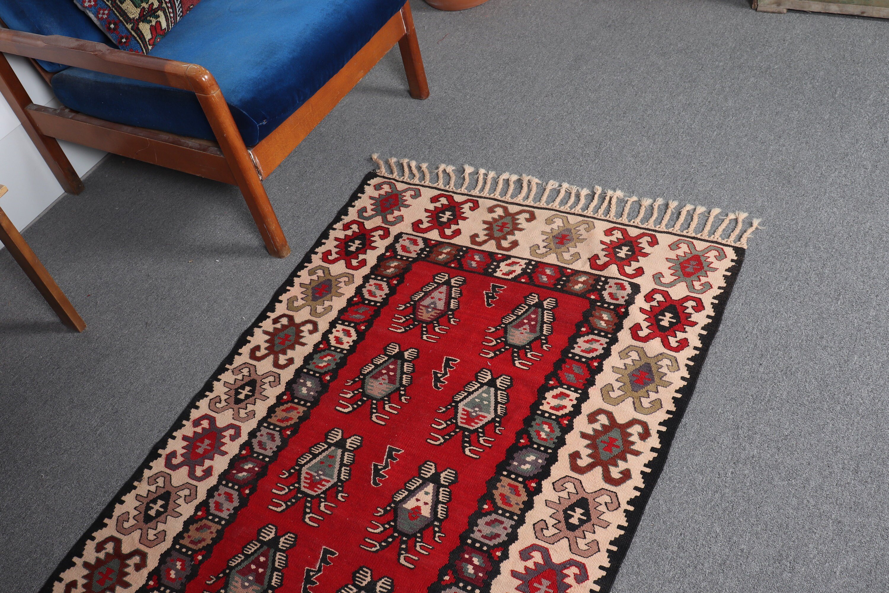 Yatak Odası Halısı, Sanat Halısı, Kilim, Kırmızı Anadolu Halıları, Antika Halılar, Vintage Halı, Türk Halısı, 2.9x5.2 ft Accent Halıları, Mutfak Halısı