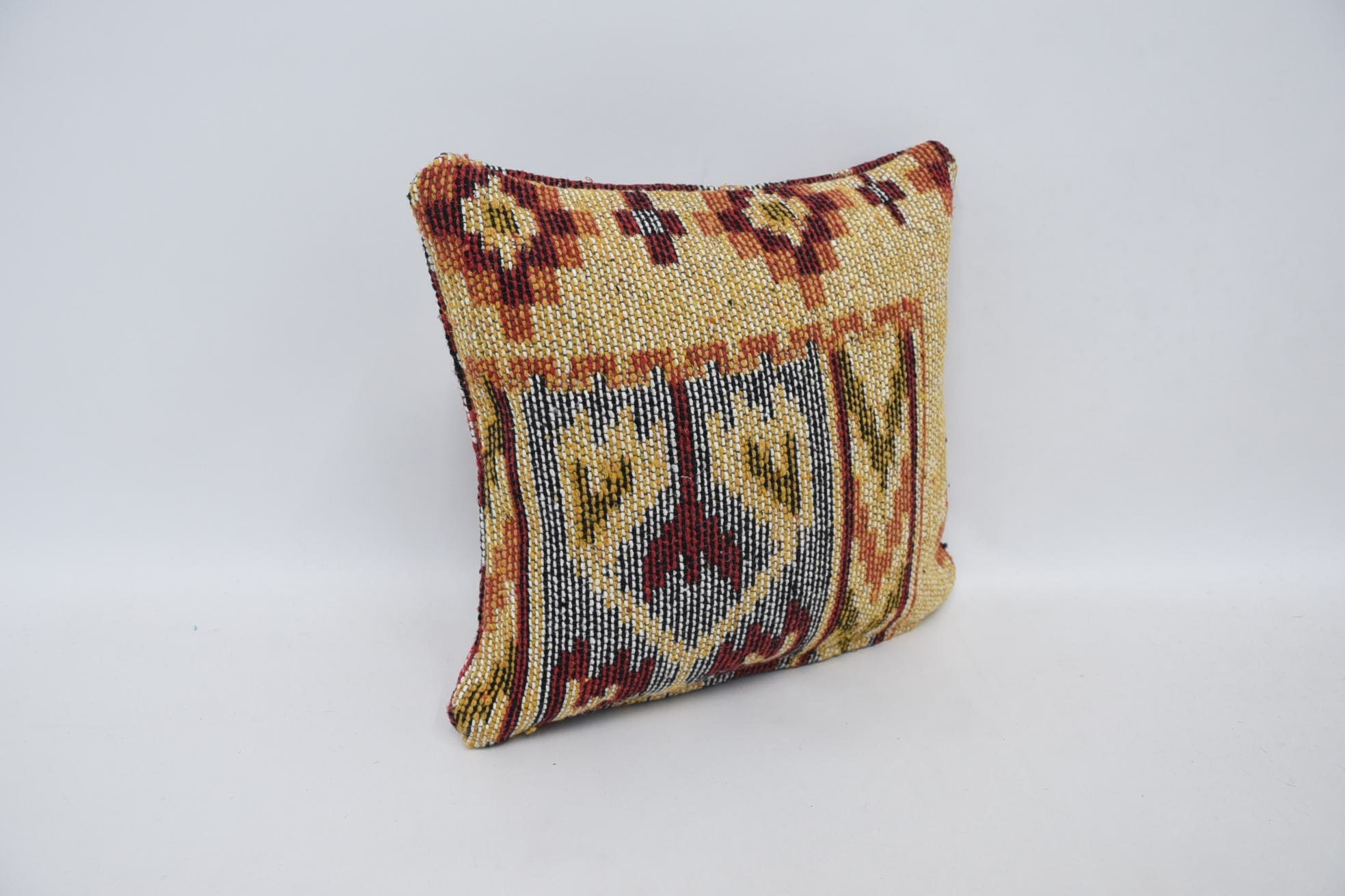 Interior Designer Pillow, 12"x12" Red Pillow Cover, Customized Cushion Cover, Vintage Kilim Pillow, Pillow for Sofa, Indoor Pillow Cover