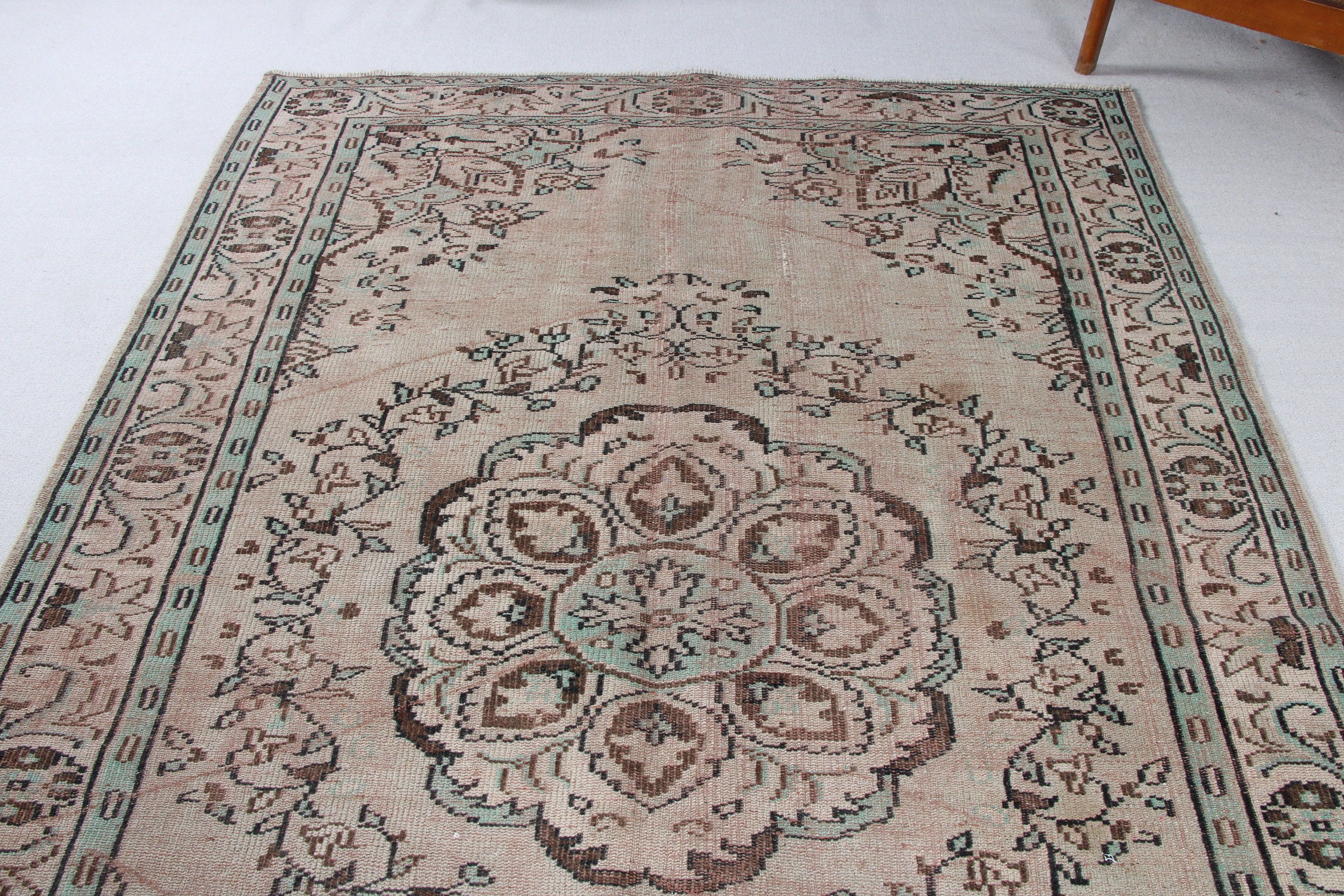 Large Boho Rugs, Turkish Rugs, Brown Floor Rugs, 6.1x8.7 ft Large Rug, Ethnic Rug, Vintage Rug, Dining Room Rug, Antique Rugs, Bedroom Rugs