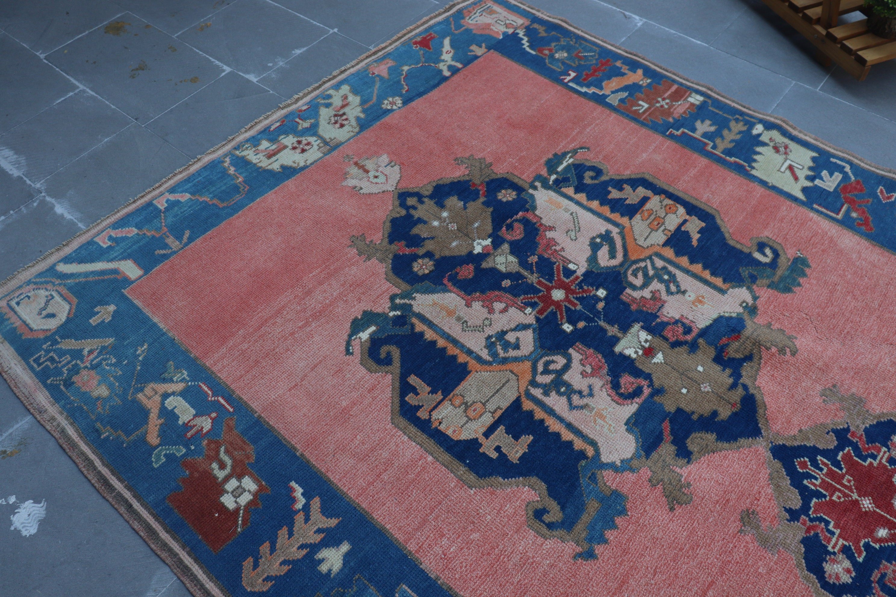 Living Room Rug, Rugs for Salon, Turkish Rugs, Orange Anatolian Rug, Oushak Rug, 5.5x11.8 ft Large Rug, Old Rug, Vintage Rugs, Bedroom Rug