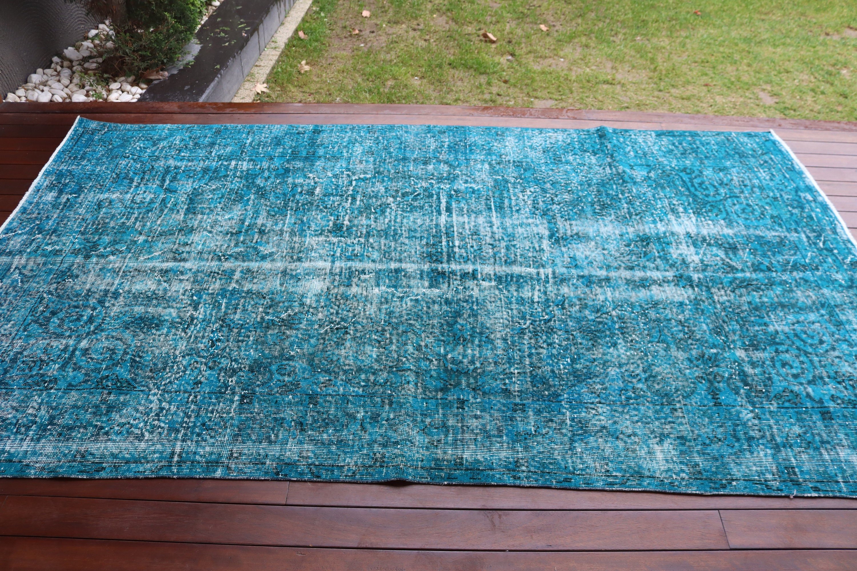 Large Oushak Rug, Green Moroccan Rug, Statement Rugs, Turkish Rug, Vintage Rugs, 5.2x8.8 ft Large Rug, Bedroom Rug, Home Decor Rugs