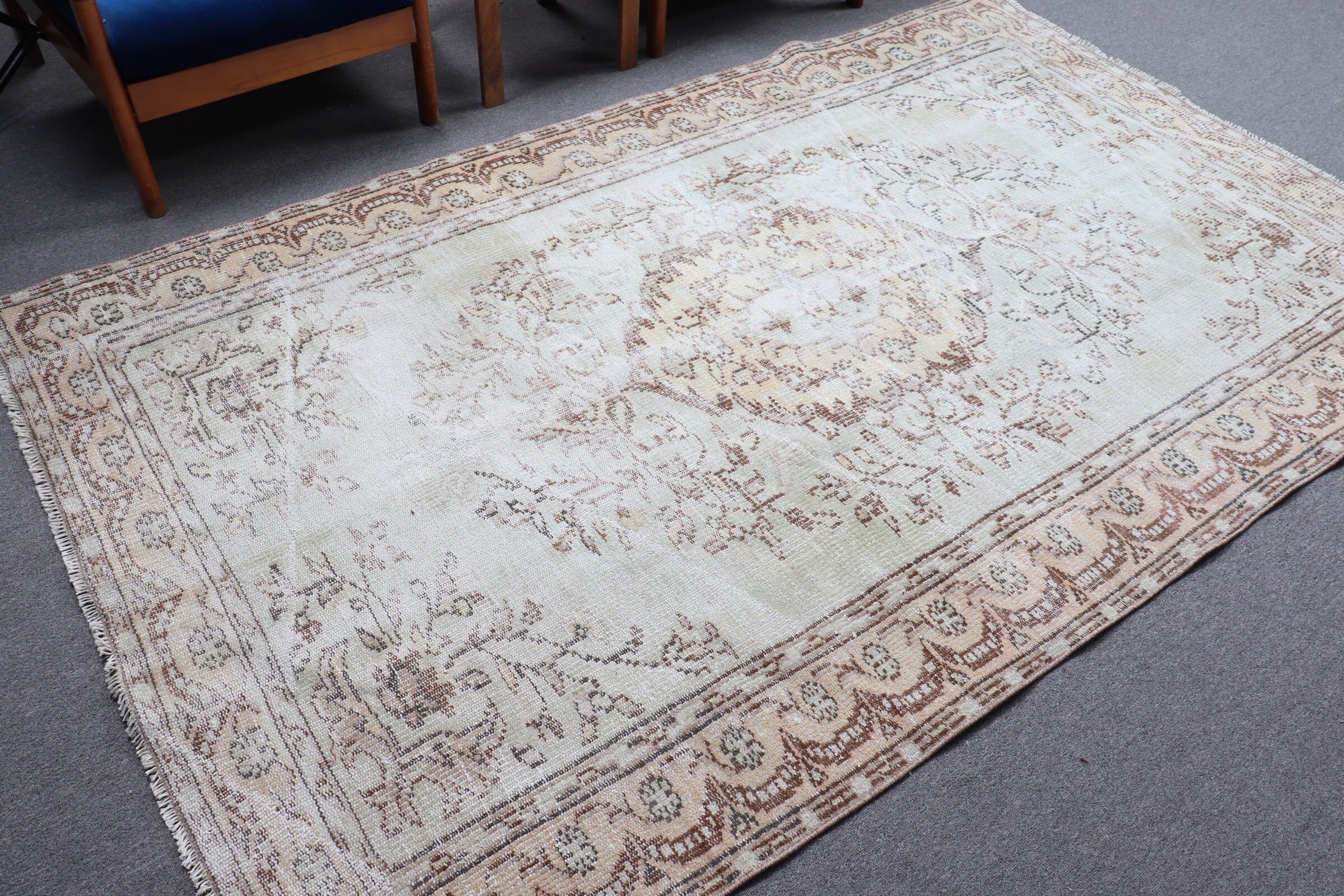 Living Room Rugs, Antique Rugs, Floor Rugs, Vintage Rug, 5.4x8.6 ft Large Rug, Dining Room Rugs, Beige Bedroom Rugs, Turkish Rug, Retro Rug