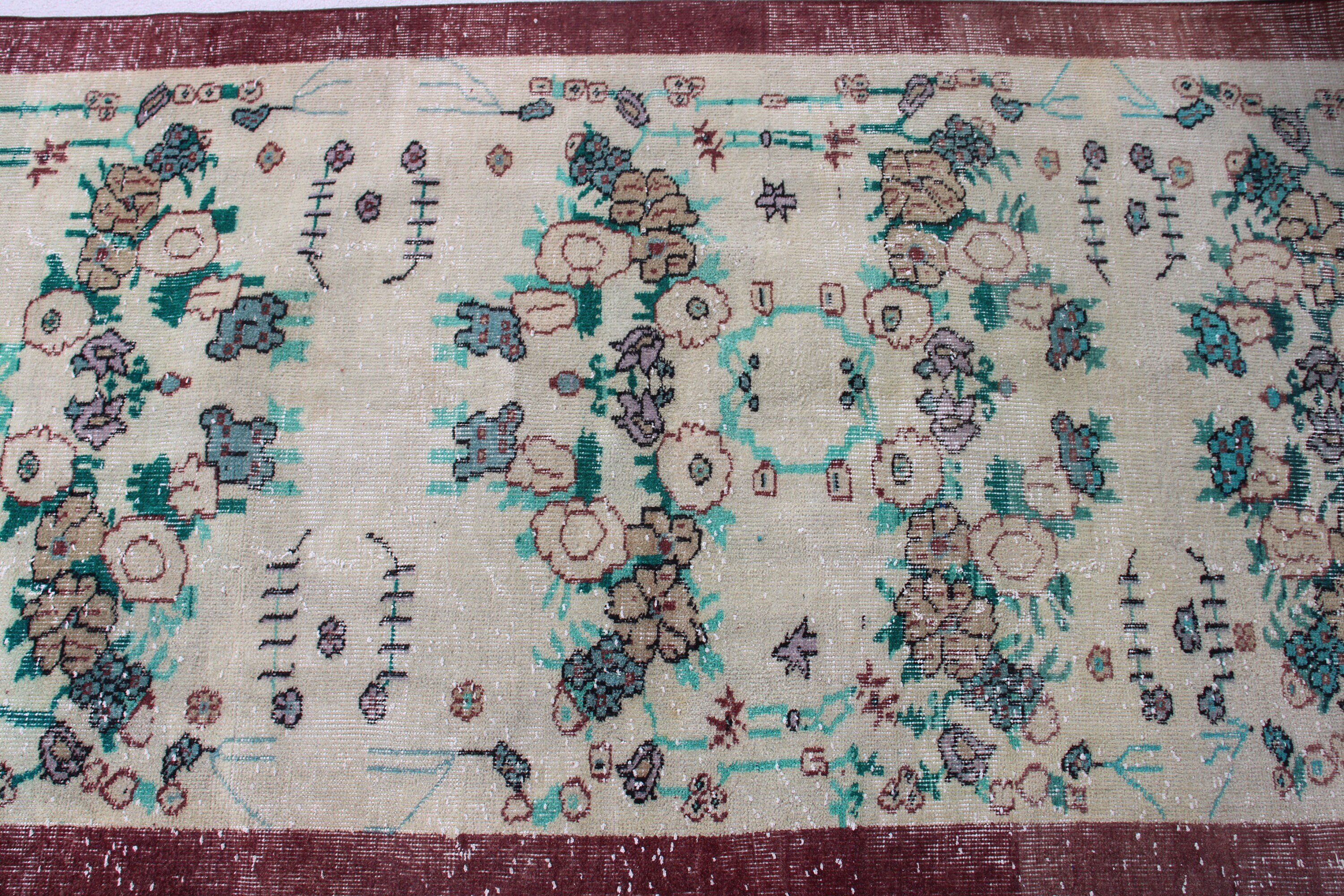 Green Antique Rugs, Kitchen Rugs, Turkish Rug, 3.4x6.7 ft Accent Rugs, Vintage Accent Rug, Vintage Rug, Floor Rugs