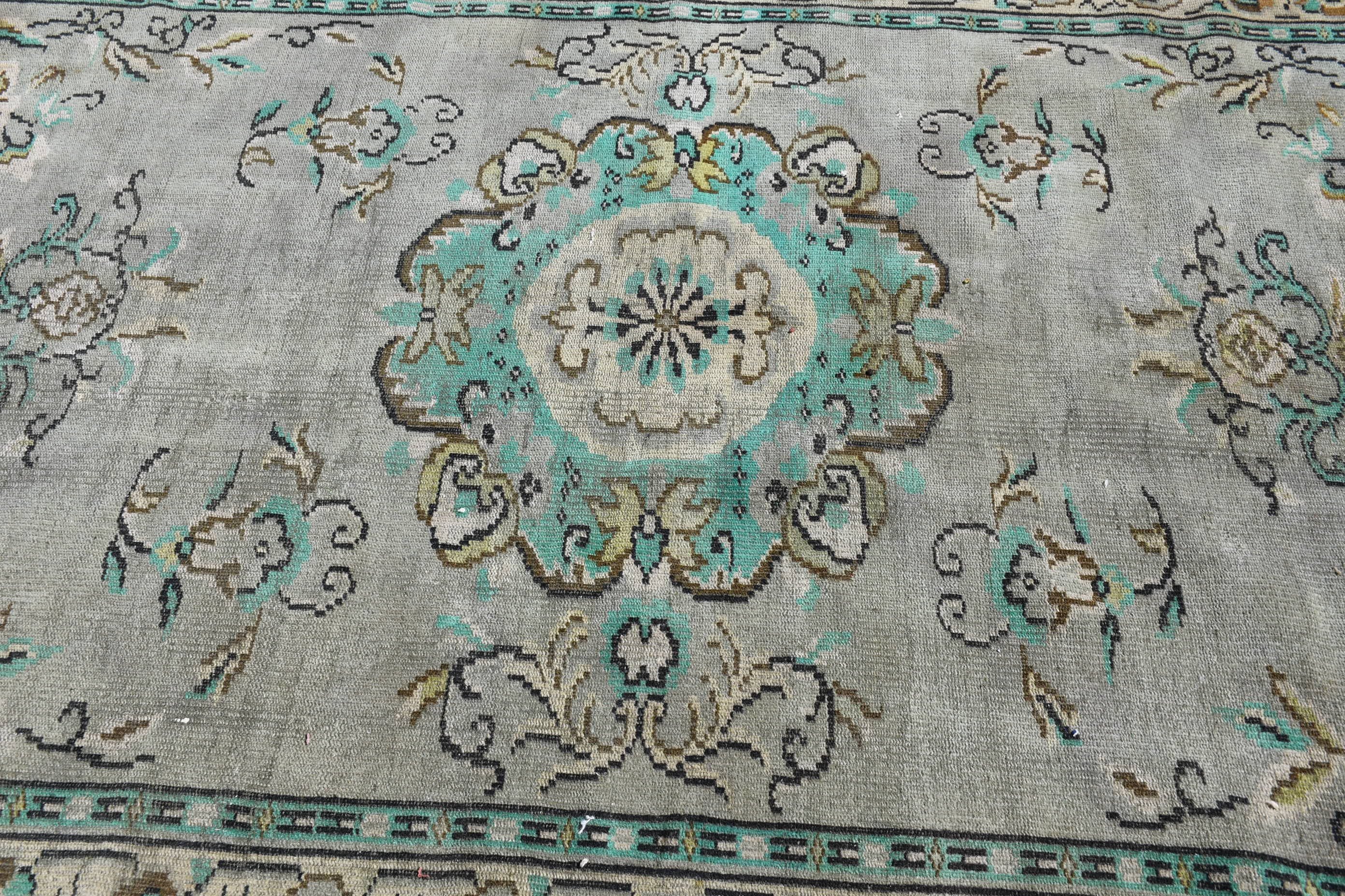 Floor Rug, Salon Rug, Anatolian Rug, Turkish Rugs, Vintage Rug, Rugs for Salon, Dining Room Rug, 6x9.6 ft Large Rugs, Green Anatolian Rug