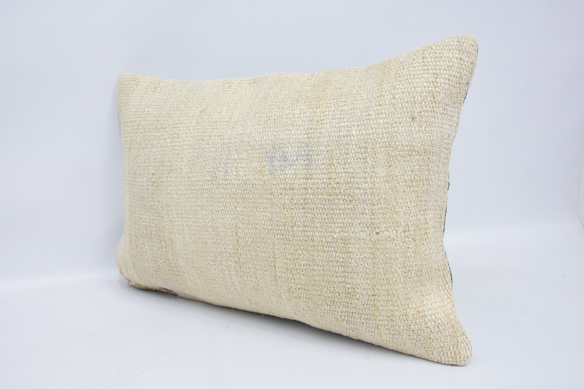 Floor Pillow, Outdoor Pillow Cover, 16"x24" White Cushion, Boho Pillow Sham Cover, Antique Pillows, Kilim Cushion Sham
