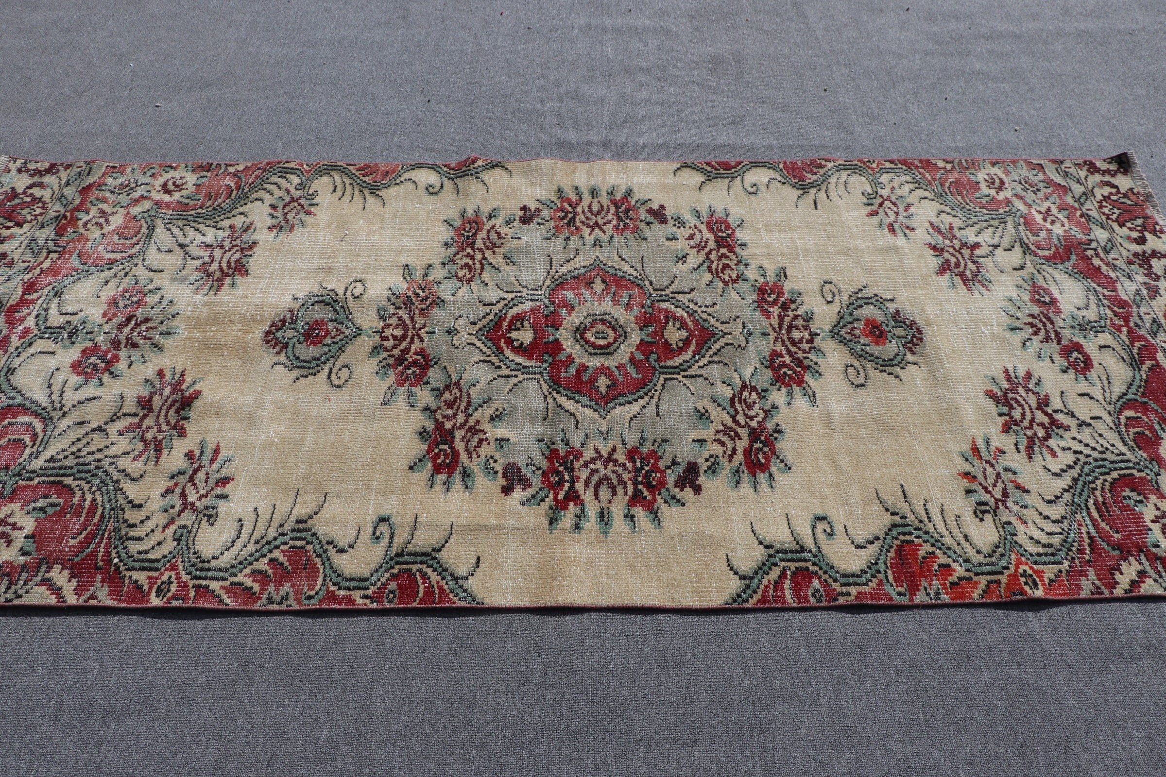 3.8x8.7 ft Area Rug, Floor Rugs, Bedroom Rug, Kitchen Rug, Anatolian Rug, Turkish Rugs, Vintage Rug, Beige Home Decor Rug, Decorative Rug