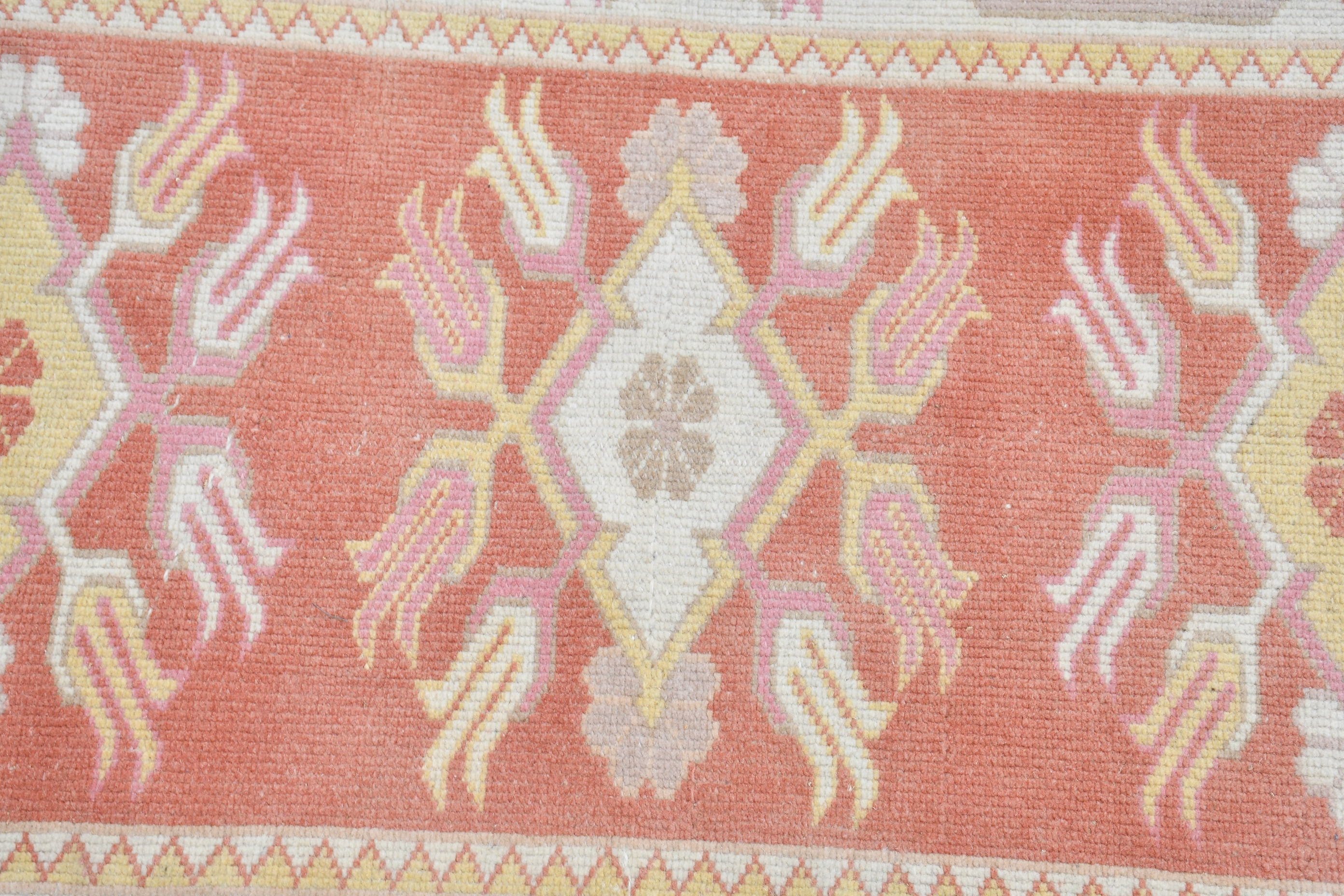 Pink Oushak Rug, Vintage Rugs, Oushak Rugs, Rugs for Kitchen, Wall Hanging Rugs, 2.9x4.2 ft Small Rug, Wool Rug, Kitchen Rugs, Turkish Rug