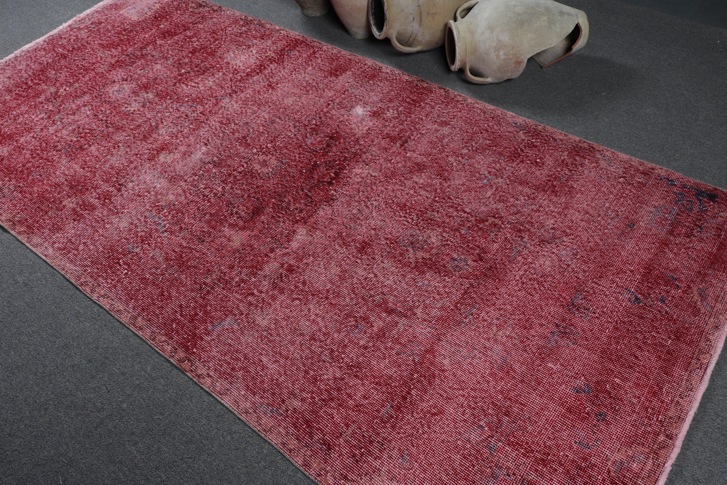 Floor Rugs, Red Antique Rug, 4.2x8.9 ft Area Rugs, Rugs for Bedroom, Turkish Rug, Cool Rug, Vintage Rugs, Dining Room Rug