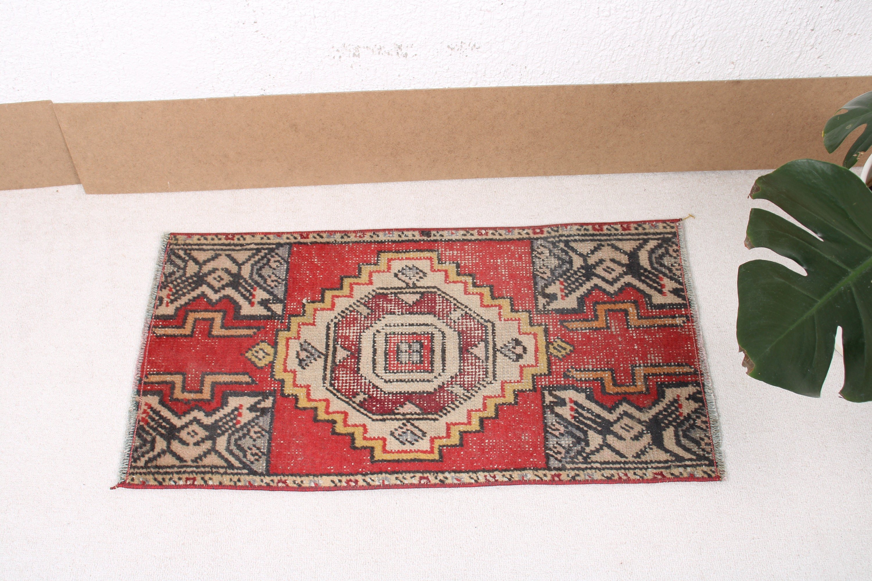 Floor Rugs, 1.4x2.7 ft Small Rug, Vintage Rugs, Turkish Rug, Red Oriental Rugs, Small Area Rugs, Wall Hanging Rugs