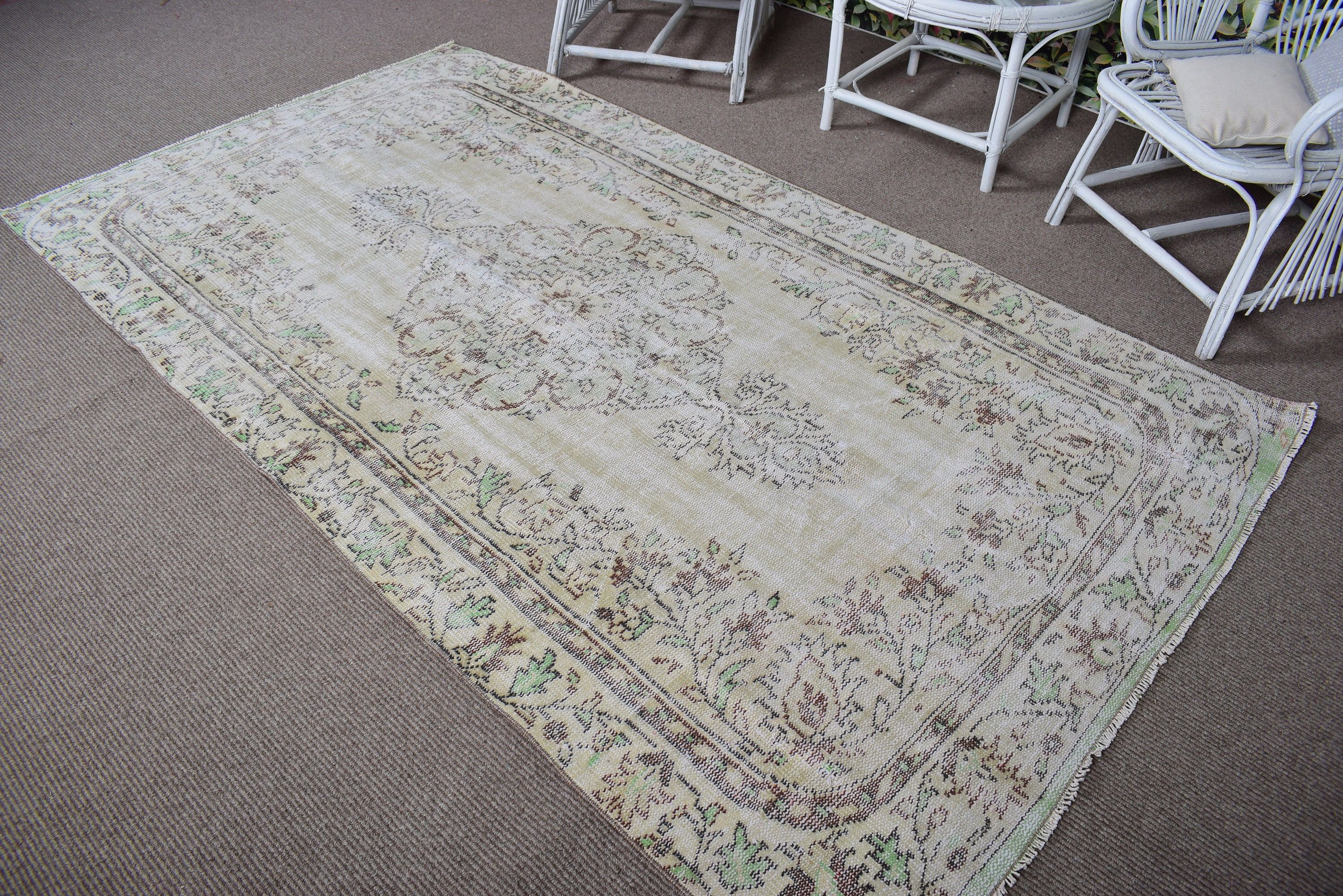 Boho Bölge Halıları, Düz Dokuma Halı, Yeşil Yer Halıları, Çocuk Odası Halıları, Türk Halıları, Aztek Halıları, Vintage Halılar, Antika Halı, 4,6x8,3 ft Alan Halısı