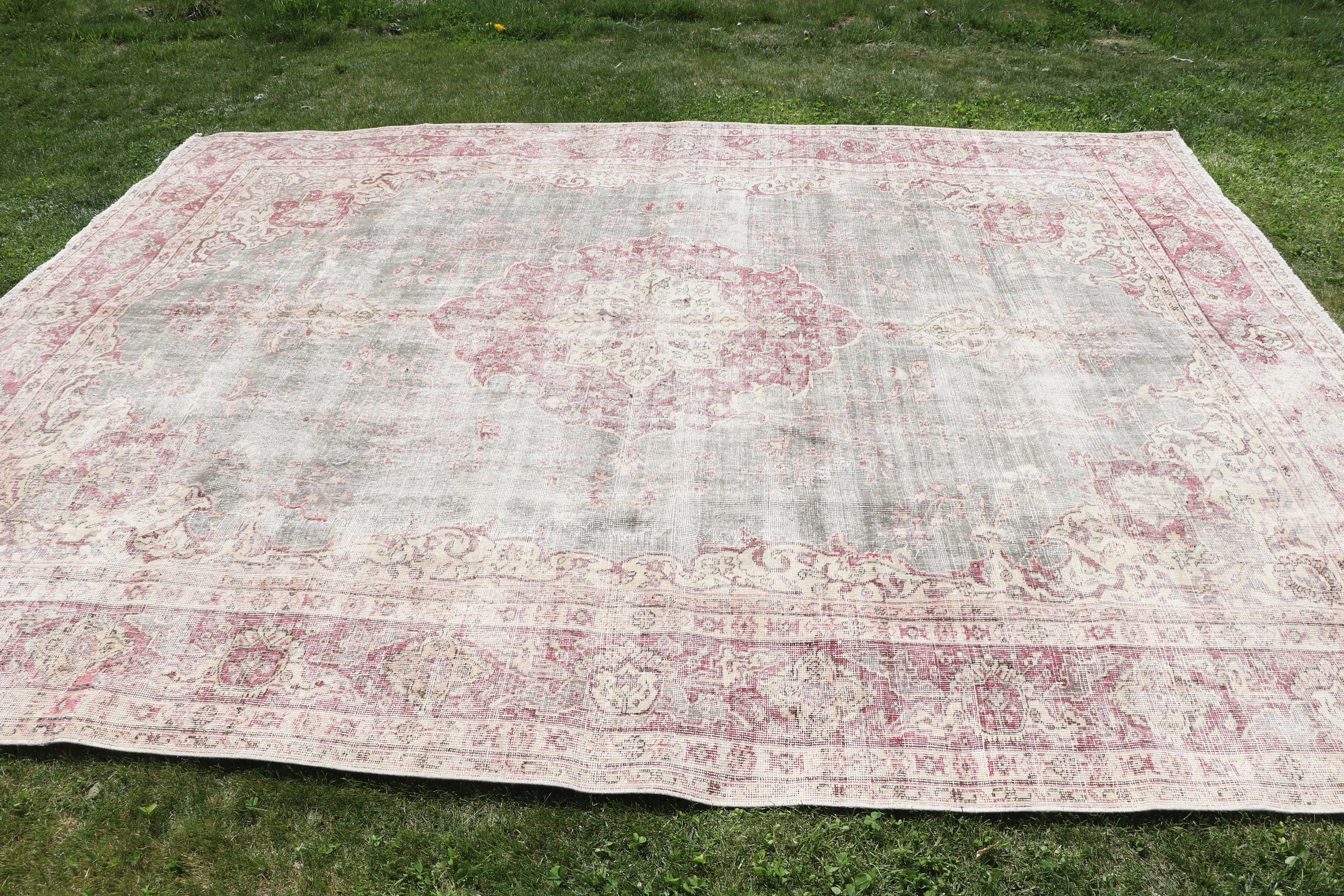 Oturma Odası Halısı, Türk Halısı, Yün Halılar, Salon Halıları, Yeşil Zemin Halısı, 8.6x11.2 ft Büyük Boy Halı, Vintage Halılar, Lüks Halılar, Türkiye Halıları