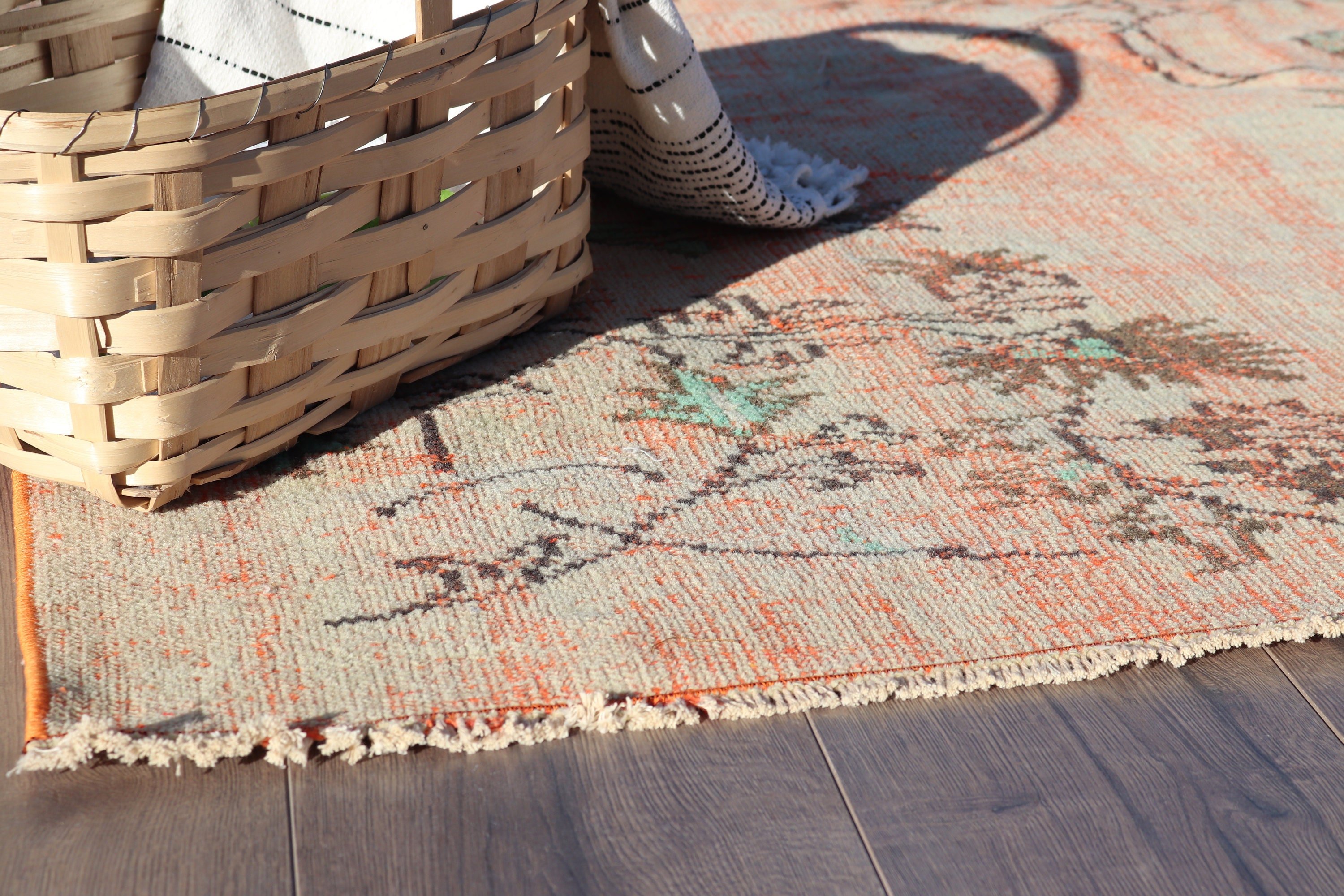 Turkish Rugs, 6.1x9.5 ft Large Rugs, Orange Flatweave Rugs, Floor Rug, Flatweave Rug, Large Boho Rugs, Large Vintage Rugs, Vintage Rug