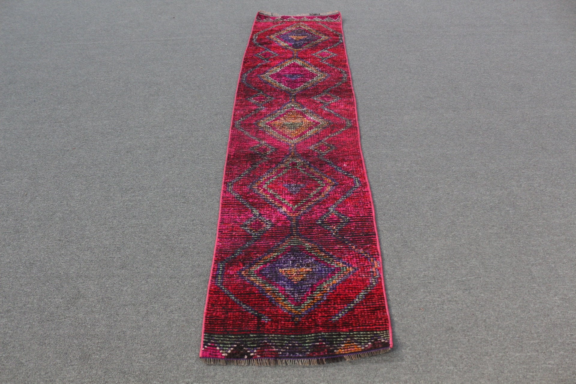 Hallway Rugs, Cool Rugs, Turkish Rug, Pink Oriental Rug, 1.9x8.4 ft Runner Rug, Dorm Rug, Vintage Rug, Corridor Rug, Home Decor Rugs