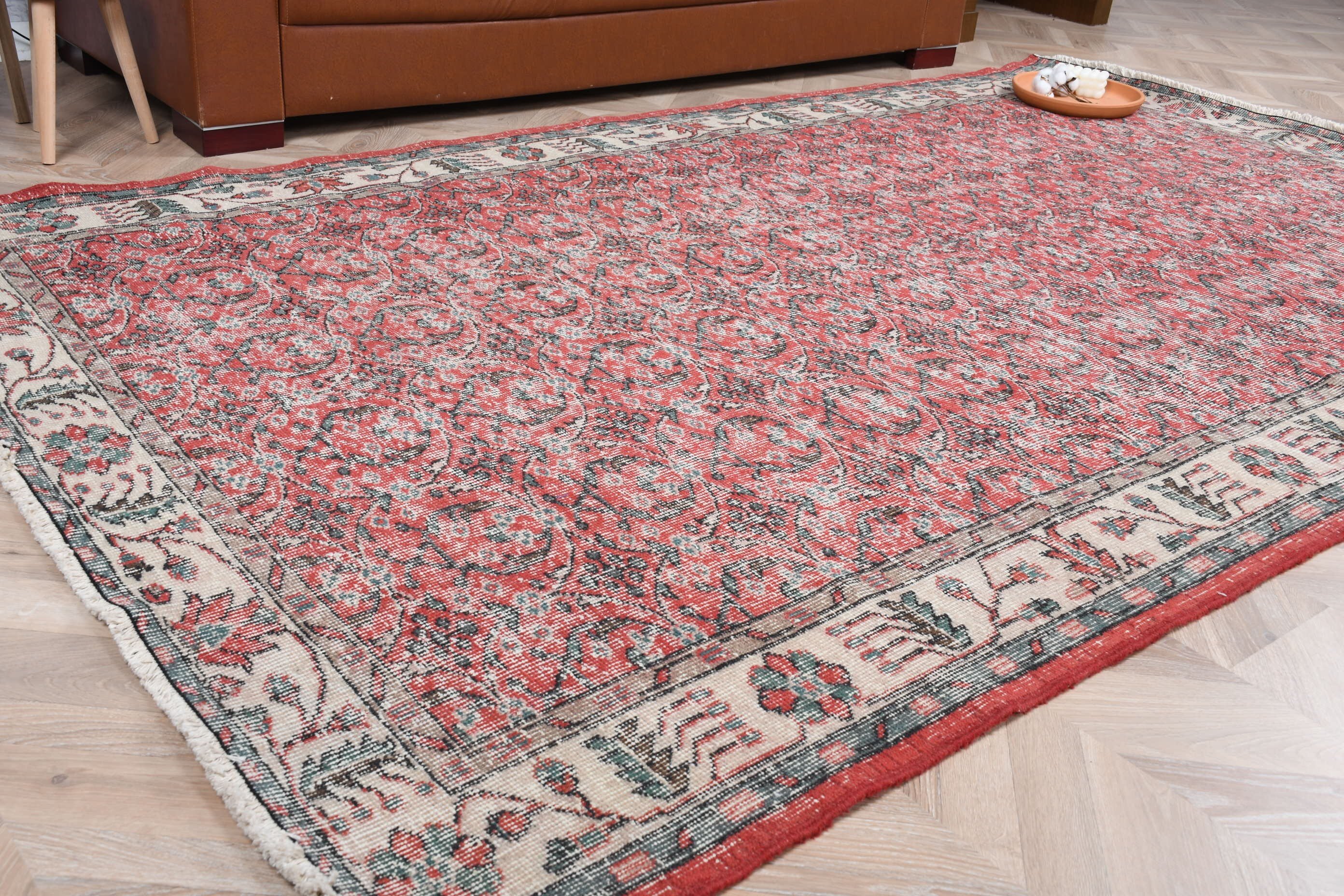 Vintage Rug, Oushak Rugs, Red Moroccan Rug, Living Room Rugs, Turkish Rugs, Aztec Rug, Floor Rug, Salon Rug, 5.5x9.1 ft Large Rug, Cute Rug