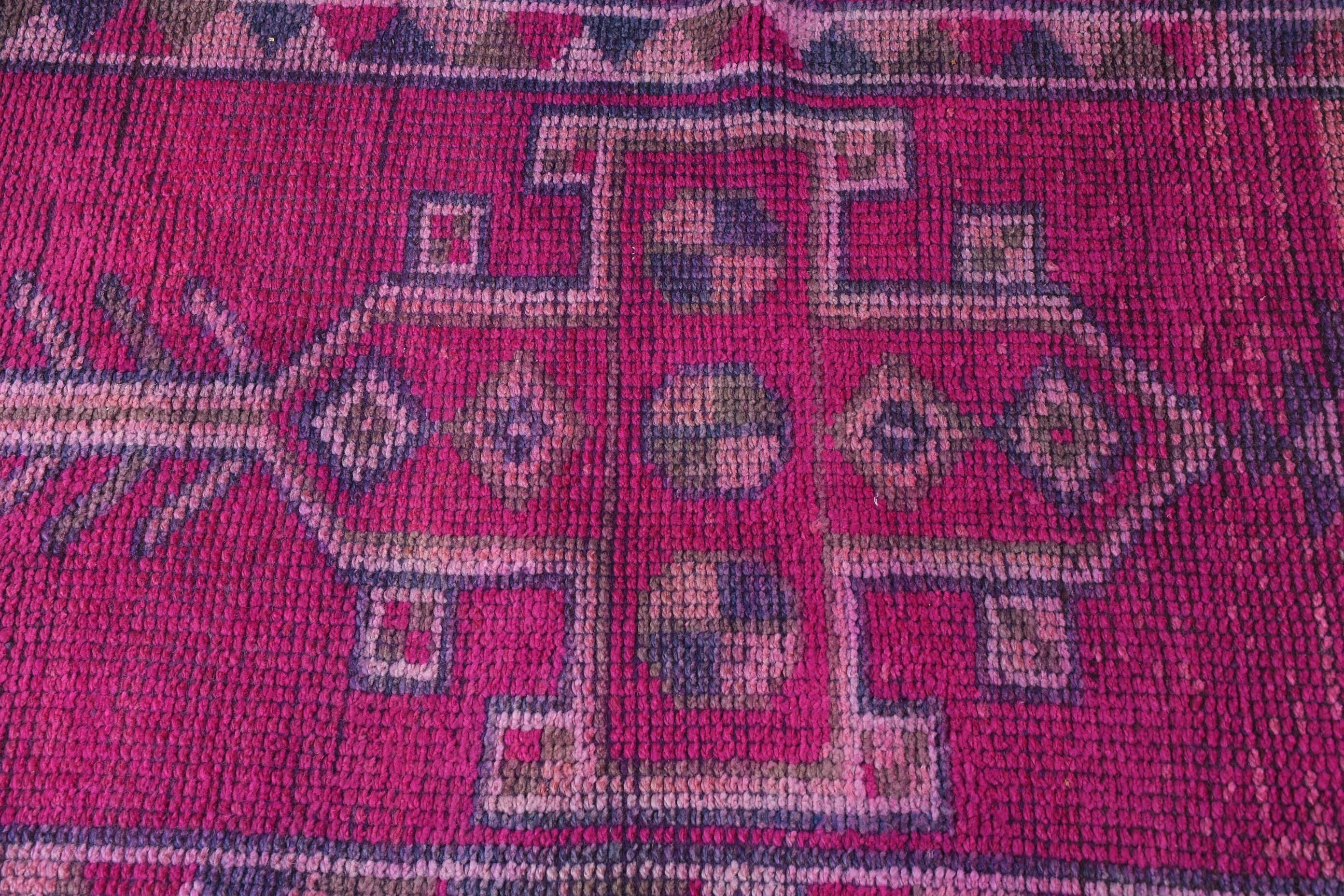 Turkish Rug, Pink Moroccan Rug, 2.8x11.7 ft Runner Rugs, Natural Rug, Vintage Rug, Antique Rug, Moroccan Rug, Hallway Rug, Rugs for Kitchen