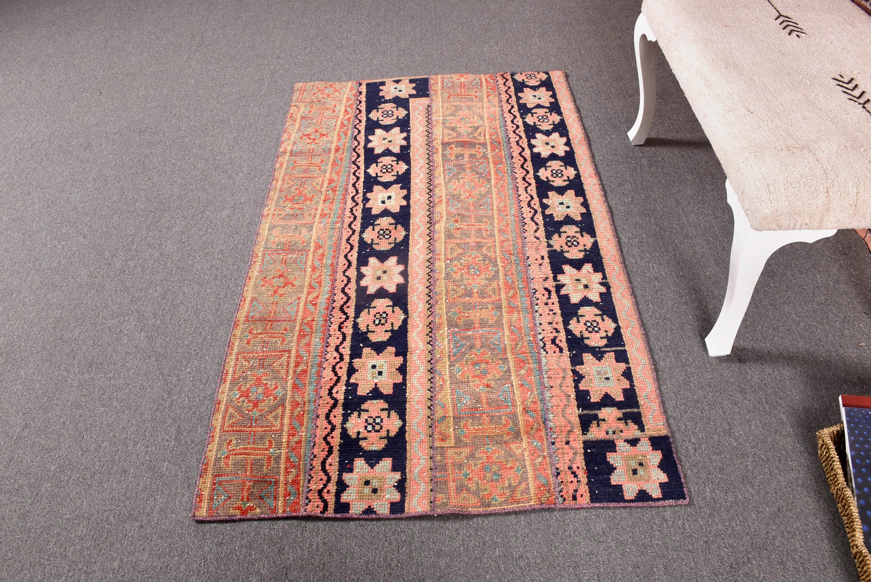 3.1x5.2 ft Aksan Halısı, Bildiri Halısı, Türk Halıları, Giriş Halıları, Boho Vurgu Halısı, Düz Dokuma Halı, Vintage Halı, Etnik Halı, Pembe El Dokuma Halı