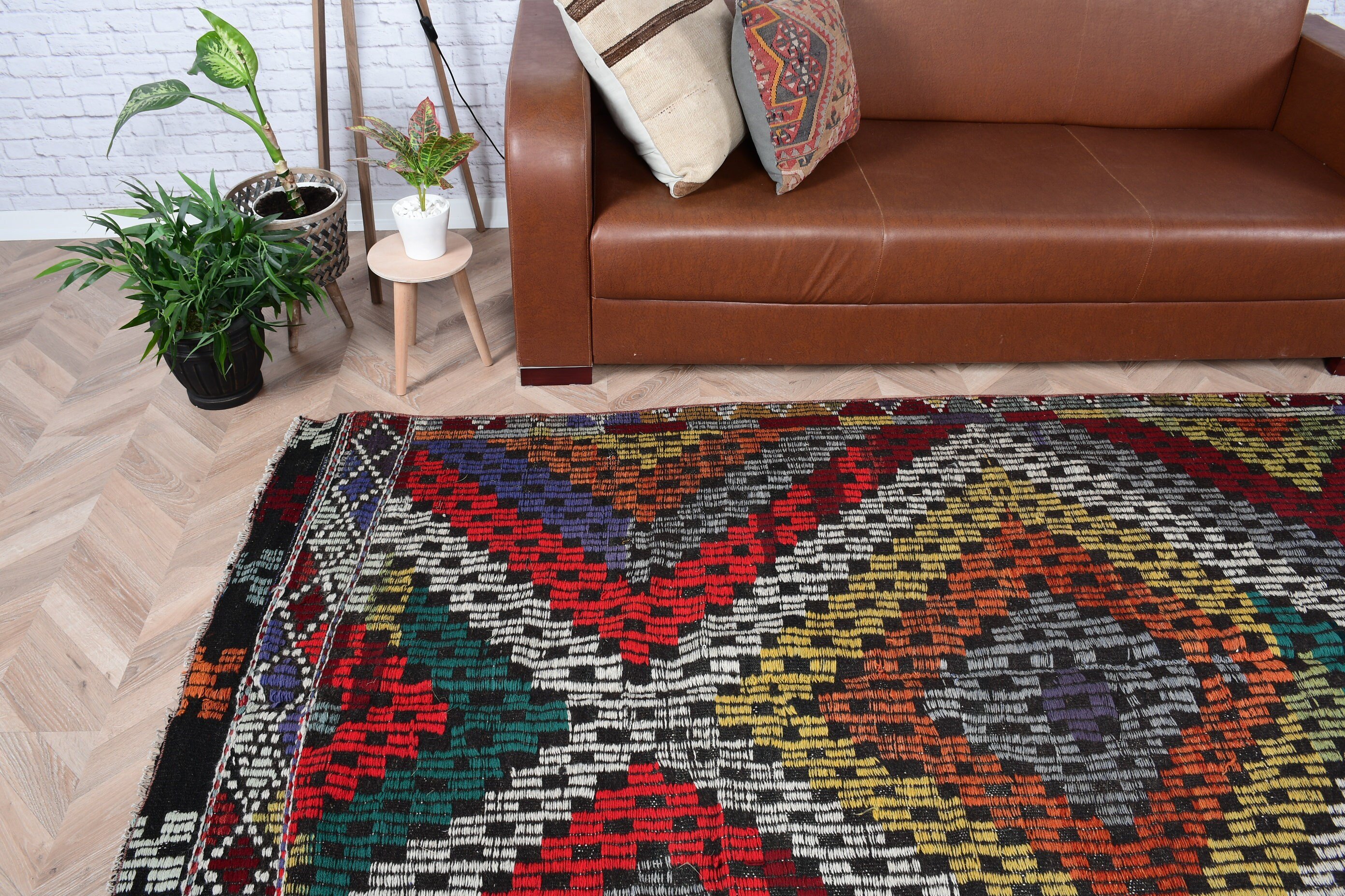 Yatak odası Kilim, 145x289 cm Salon Kilim, Yemek odası Kilim, Salon Kilim, Uşak Kilim, Nostaljik Kilim, Kırmızı Ev dekoru Kilim