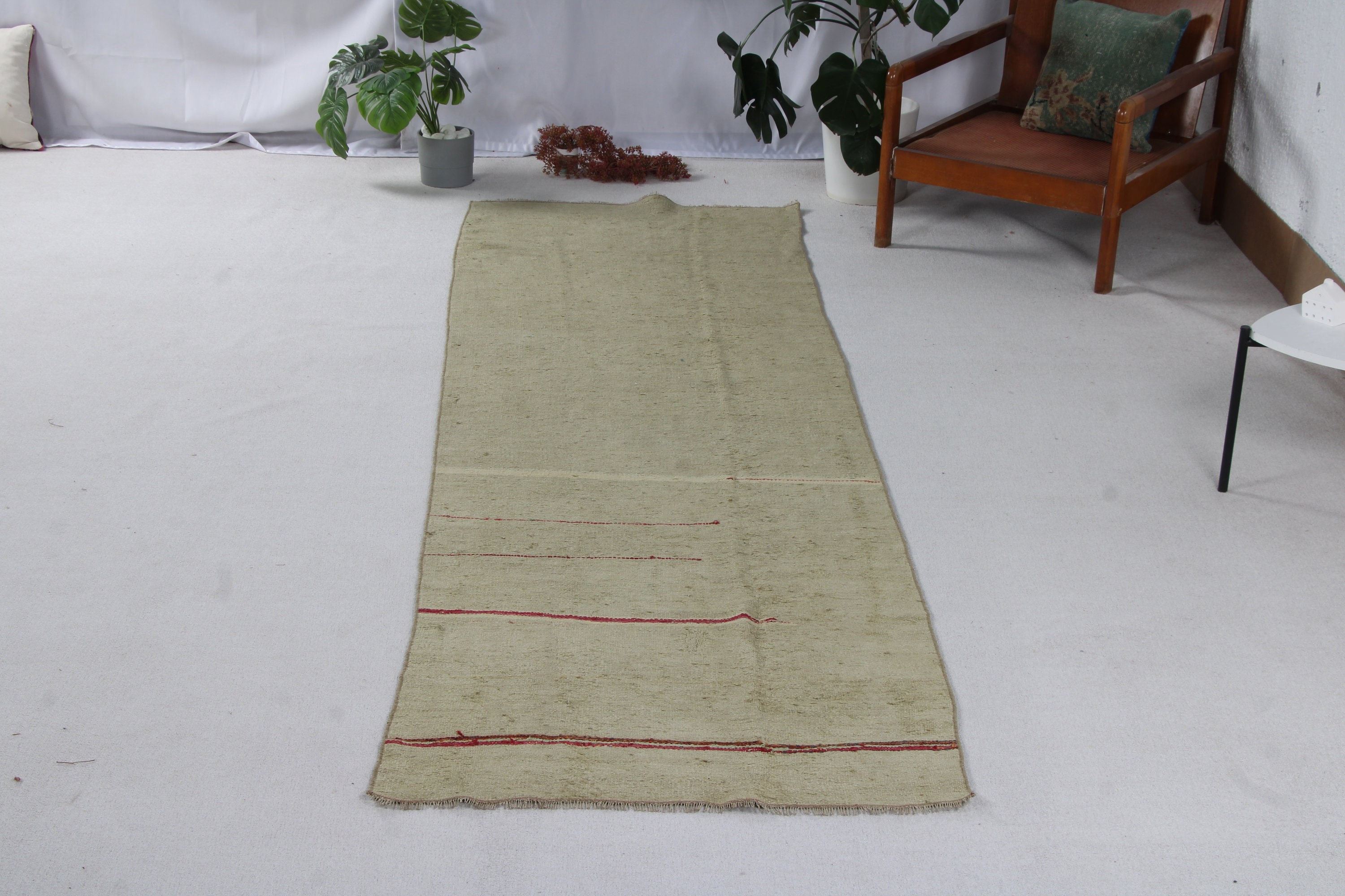 3x10.5 ft Runner Halıları, Koridor Halıları, Kilim, Merdiven Halısı, Lüks Halı, El Dokuma Halı, Oushak Halı, Yeşil Modern Halılar, Vintage Halılar, Türk Halısı