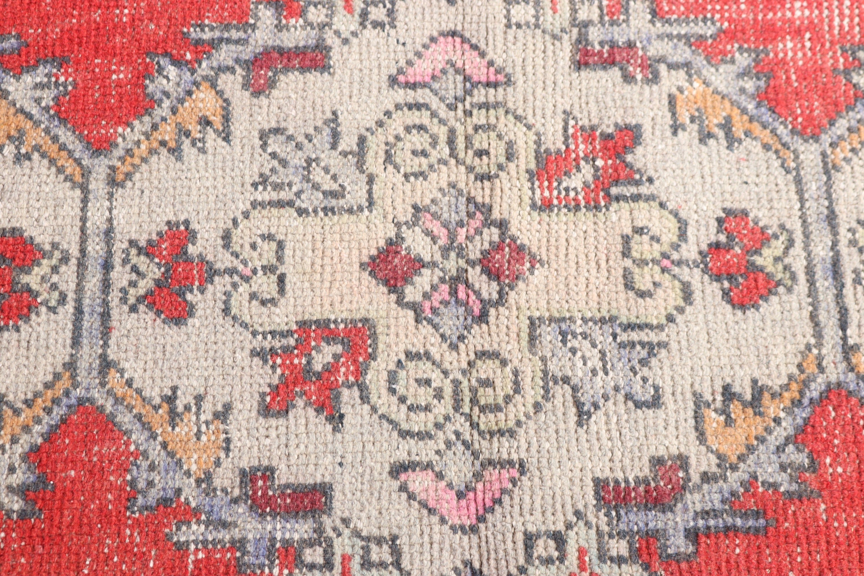 Türk Halısı, Boho Vurgulu Halılar, Dekoratif Halılar, Lüks Halı, Kırmızı Lüks Halılar, Organik Halı, Vintage Halı, 3.1x5 ft Vurgulu Halı, El Dokuma Halı