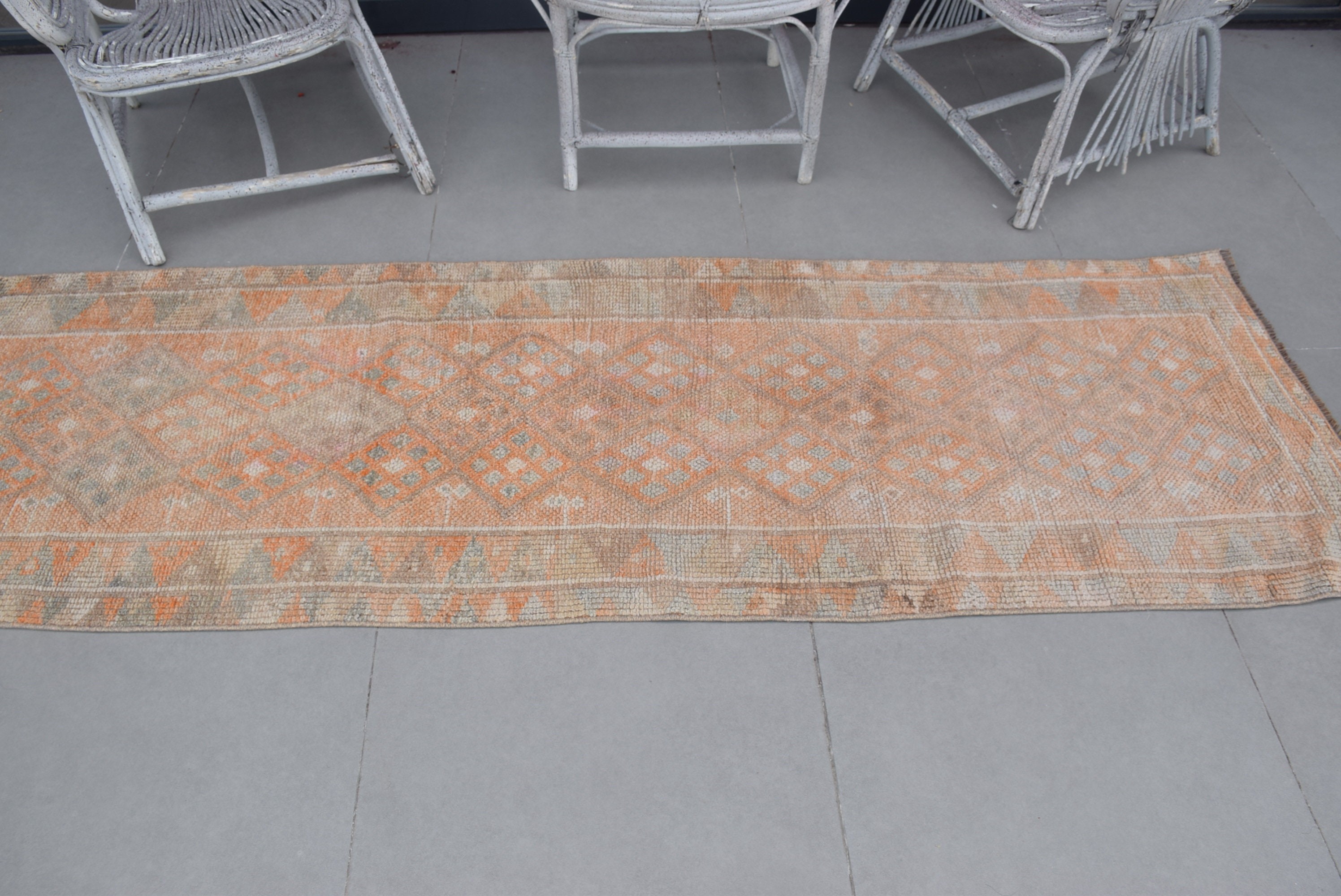 2.6x7.9 ft Runner Rug, Hallway Rug, Stair Rugs, Anatolian Rug, Orange Bedroom Rug, Cute Rug, Turkish Rug, Vintage Rug, Oriental Rug