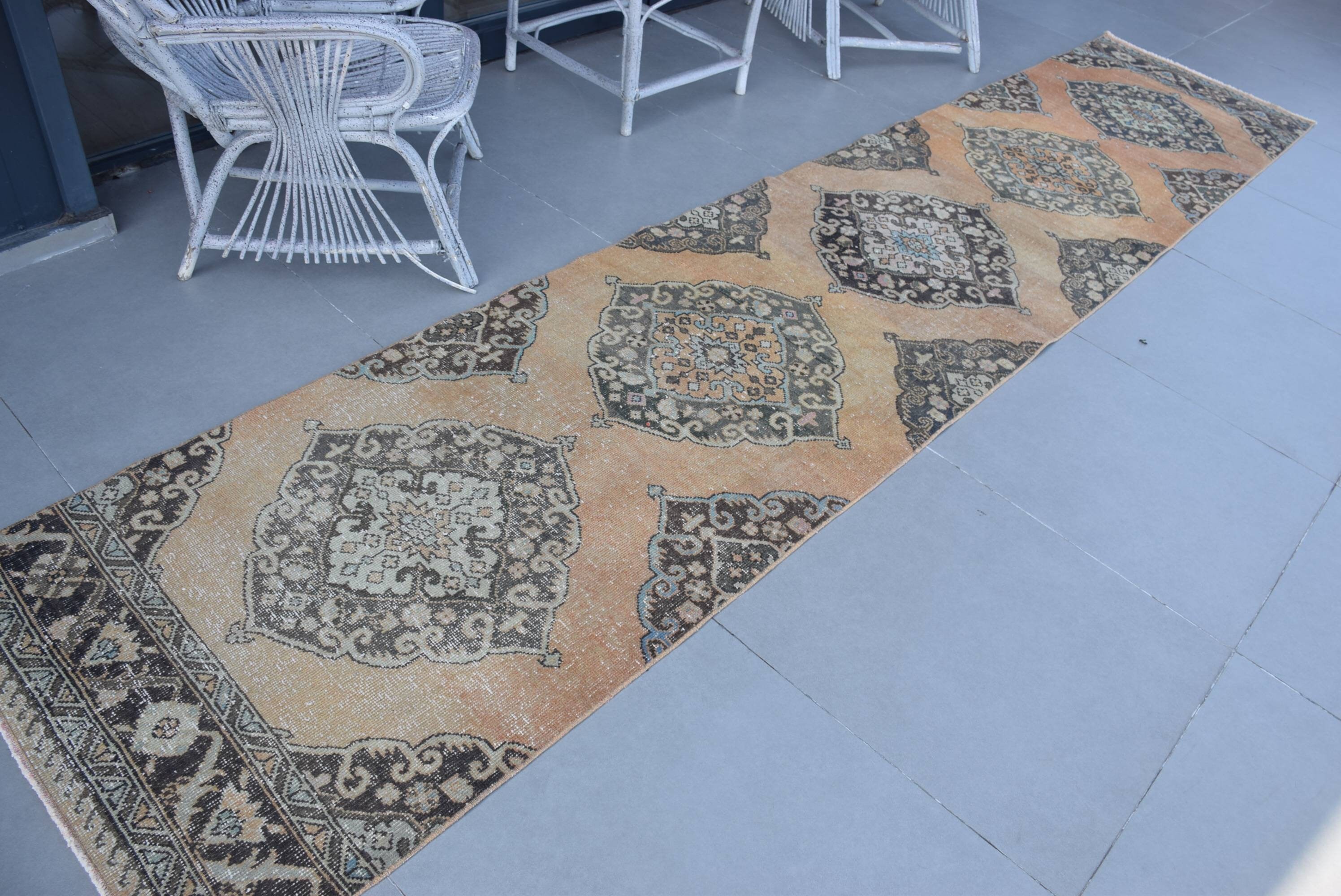 Oriental Rug Runner Rugs, Vintage Rug, Rugs for Runner, Moroccan Rug, Beige Kitchen Rug, Kitchen Rug, Turkish Rug, 2.8x13.2 ft Runner Rugs