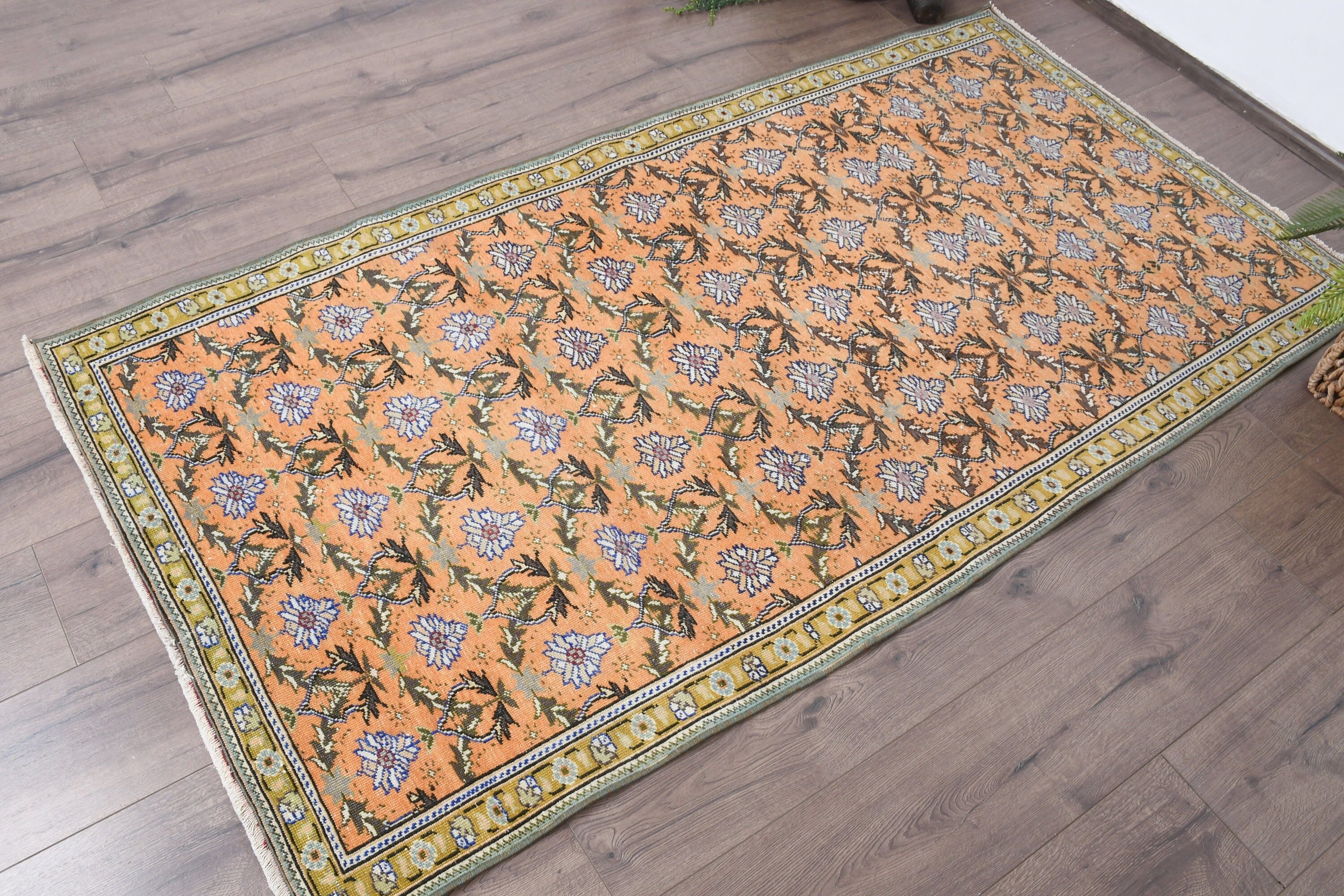 Nursery Rugs, 3.2x6.3 ft Accent Rug, Cool Rugs, Orange Kitchen Rugs, Home Decor Rug, Bright Rug, Vintage Rugs, Turkish Rug, Bedroom Rug