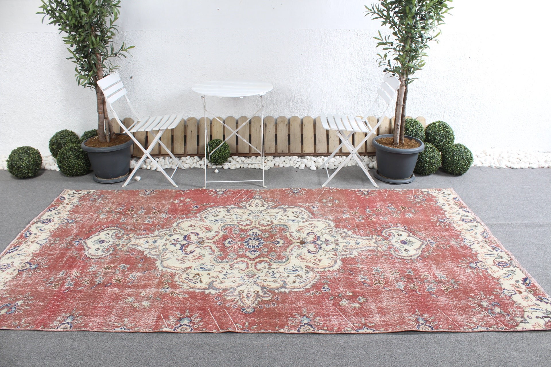 Antique Rug, Vintage Rug, Rugs for Dining Room, 5x9.6 ft Large Rugs, Red Wool Rug, Living Room Rugs, Turkey Rug, Turkish Rug, Bedroom Rug