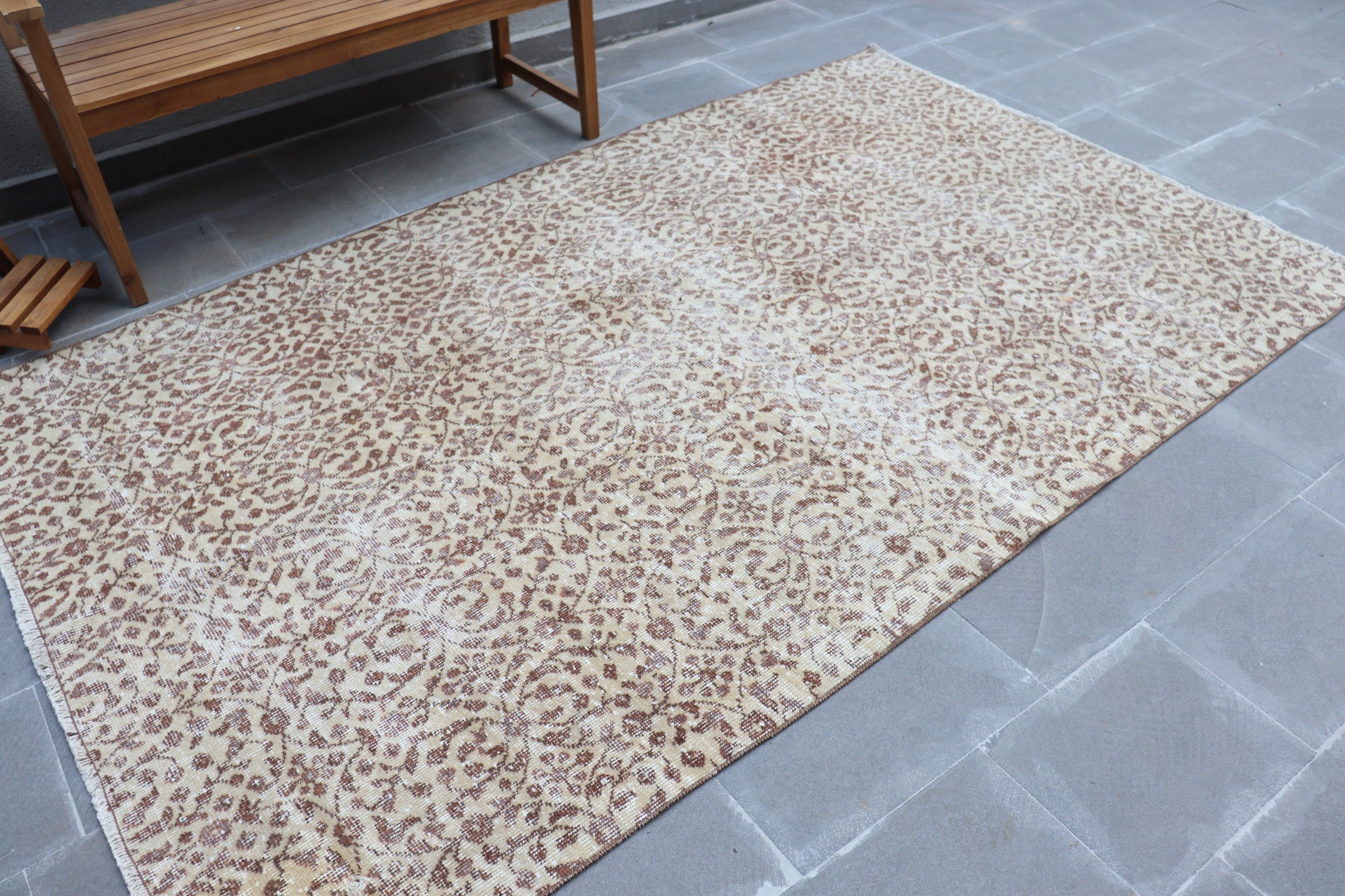 Living Room Rug, Rugs for Dining Room, Vintage Rug, Beige Bedroom Rugs, Antique Rugs, 5.2x8.6 ft Large Rug, Floor Rugs, Turkish Rugs