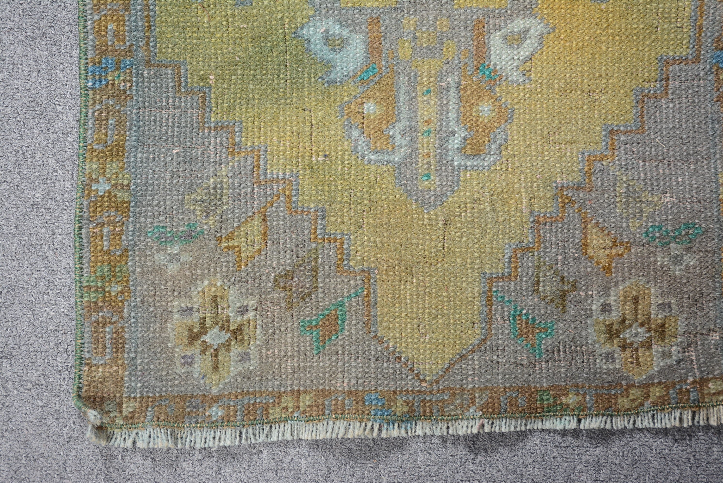 Çocuk Odası Halıları, Çocuk Halısı, Banyo Halıları, Yatak Odası Halısı, Türk Halısı, Yeşil 1.4x3.7 ft Küçük Halılar, Havalı Halı, Vintage Halı