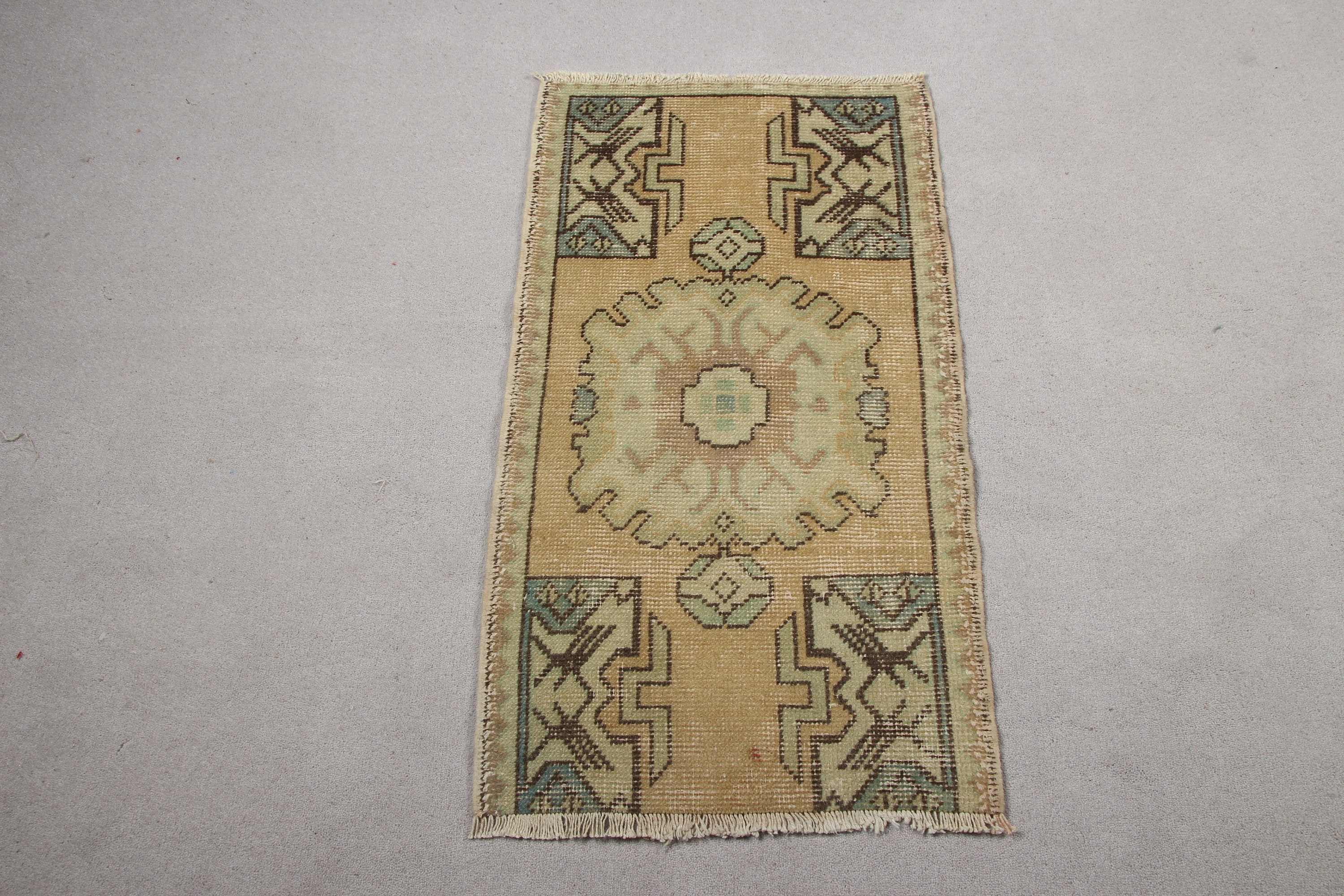 Vintage Rug, Home Decor Rug, Kitchen Rug, Brown Oushak Rugs, Turkish Rugs, Antique Rug, Muted Rug, 1.5x2.8 ft Small Rug, Nursery Rugs