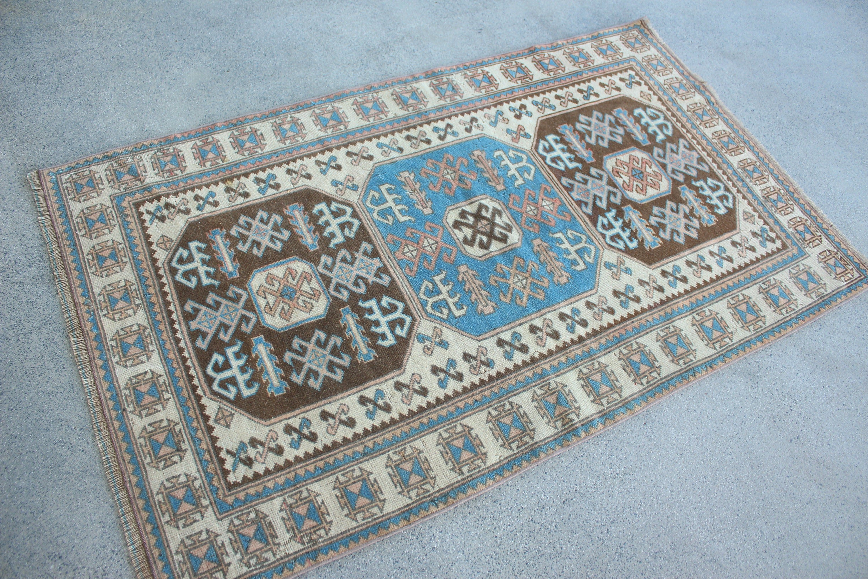 Cool Rug, Vintage Rugs, Kitchen Rug, Beige Oushak Rug, Rugs for Kitchen, Anatolian Rug, Turkish Rug, 3.4x5.6 ft Accent Rug, Nursery Rugs