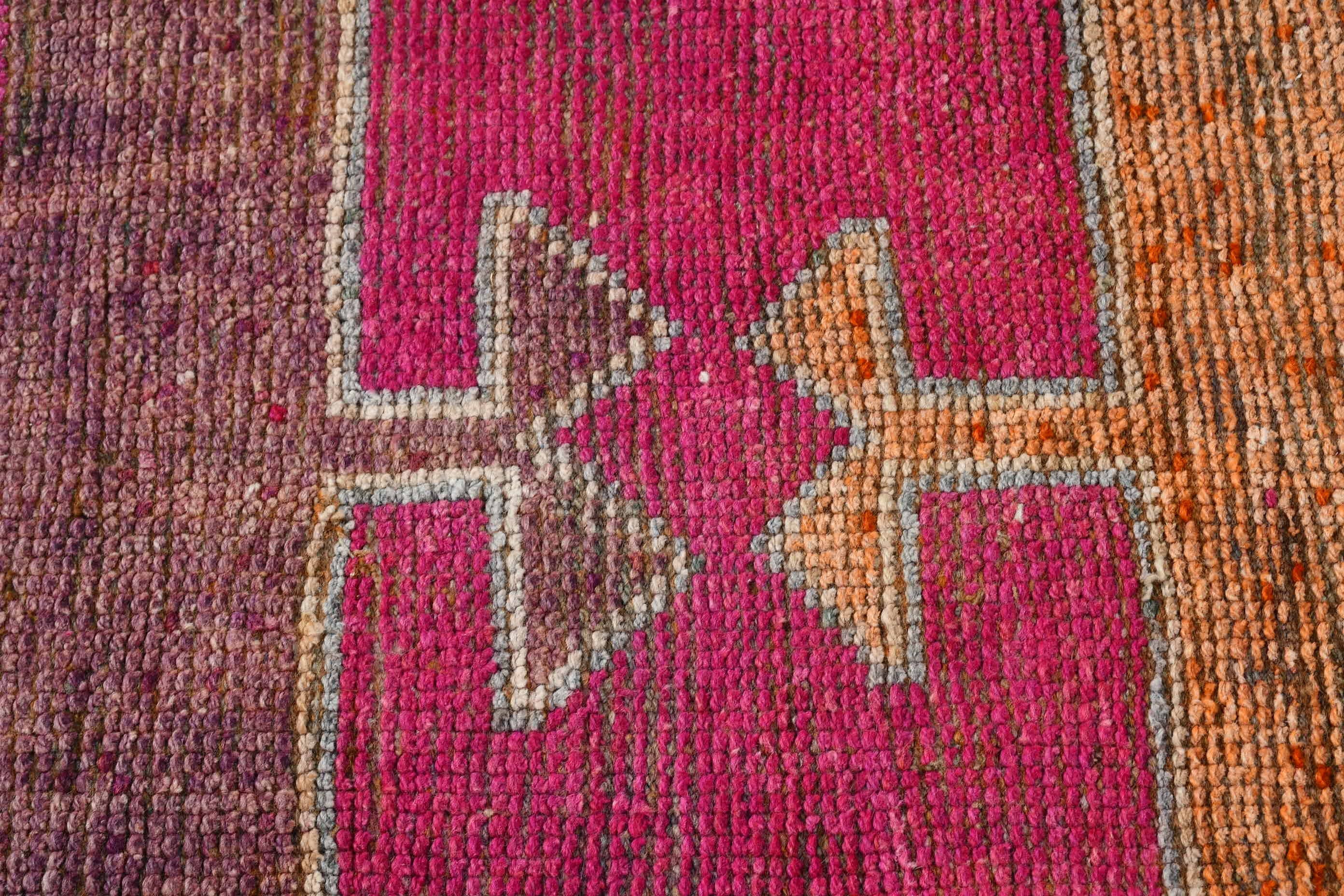 Turkish Rugs, Pink Bedroom Rug, Rugs for Stair, Kitchen Rugs, 3.4x11.7 ft Runner Rugs, Vintage Rugs, Cool Rug, Antique Rug Runner Rugs