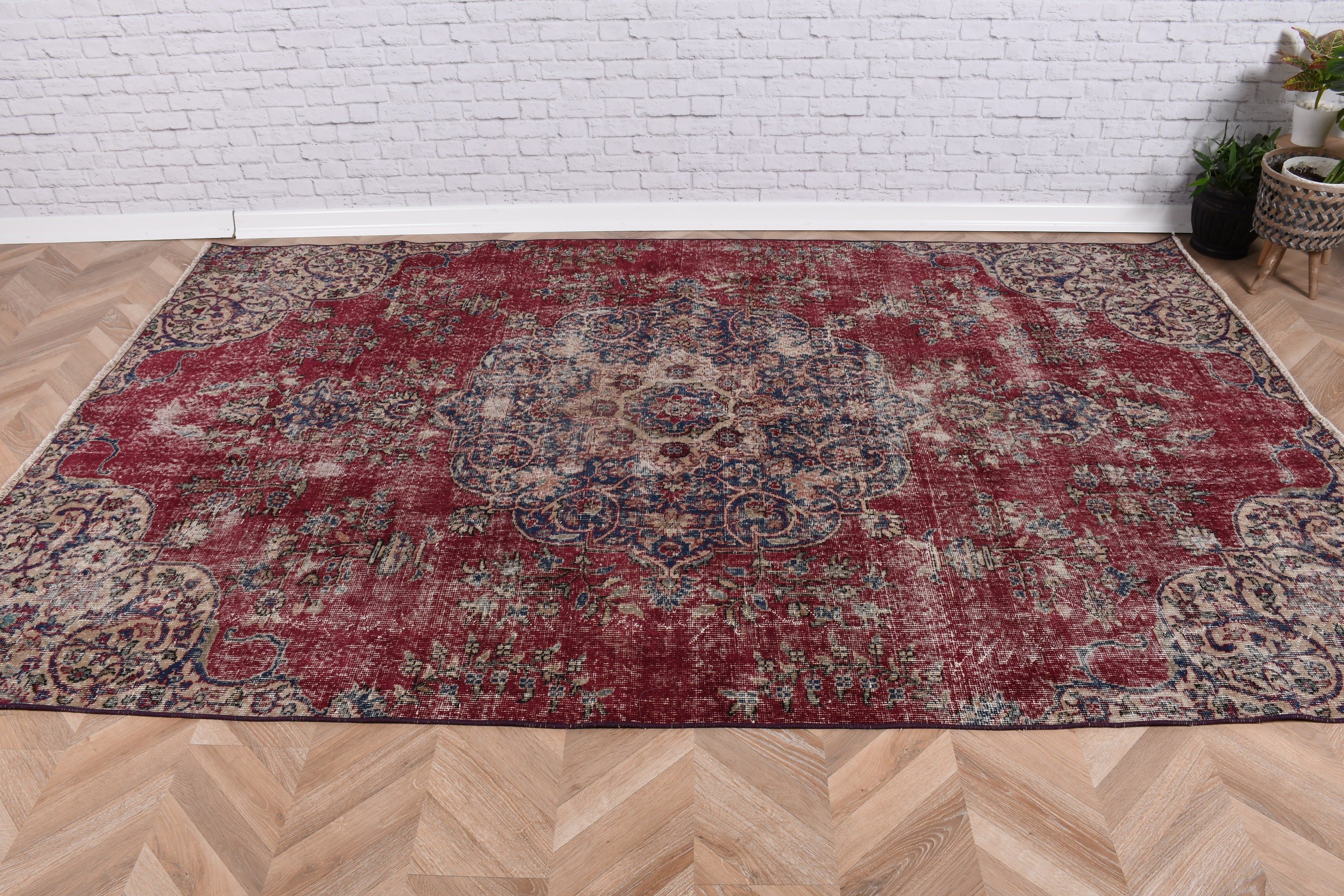 Beyan Halısı, Mor Beyan Halısı, El Dokuma Halılar, Büyük Vintage Halı, Yemek Odası Halısı, Vintage Halılar, 5.5x9 ft Büyük Halılar, Türk Halıları