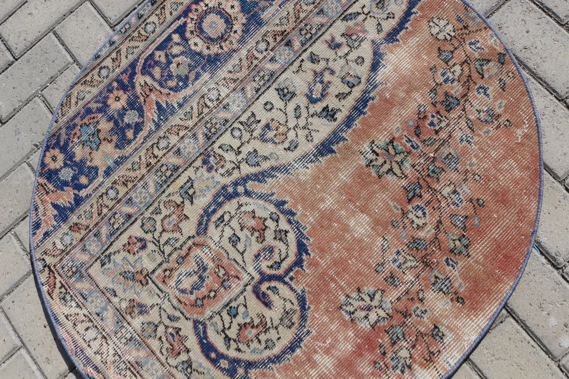 Türk Halıları, 3x3,2 ft Küçük Halı, Banyo Halıları, Etnik Halılar, Vintage Halılar, Yün Halı, Oryantal Halılar, Kahverengi Yatak Odası Halısı, Paspas Halısı