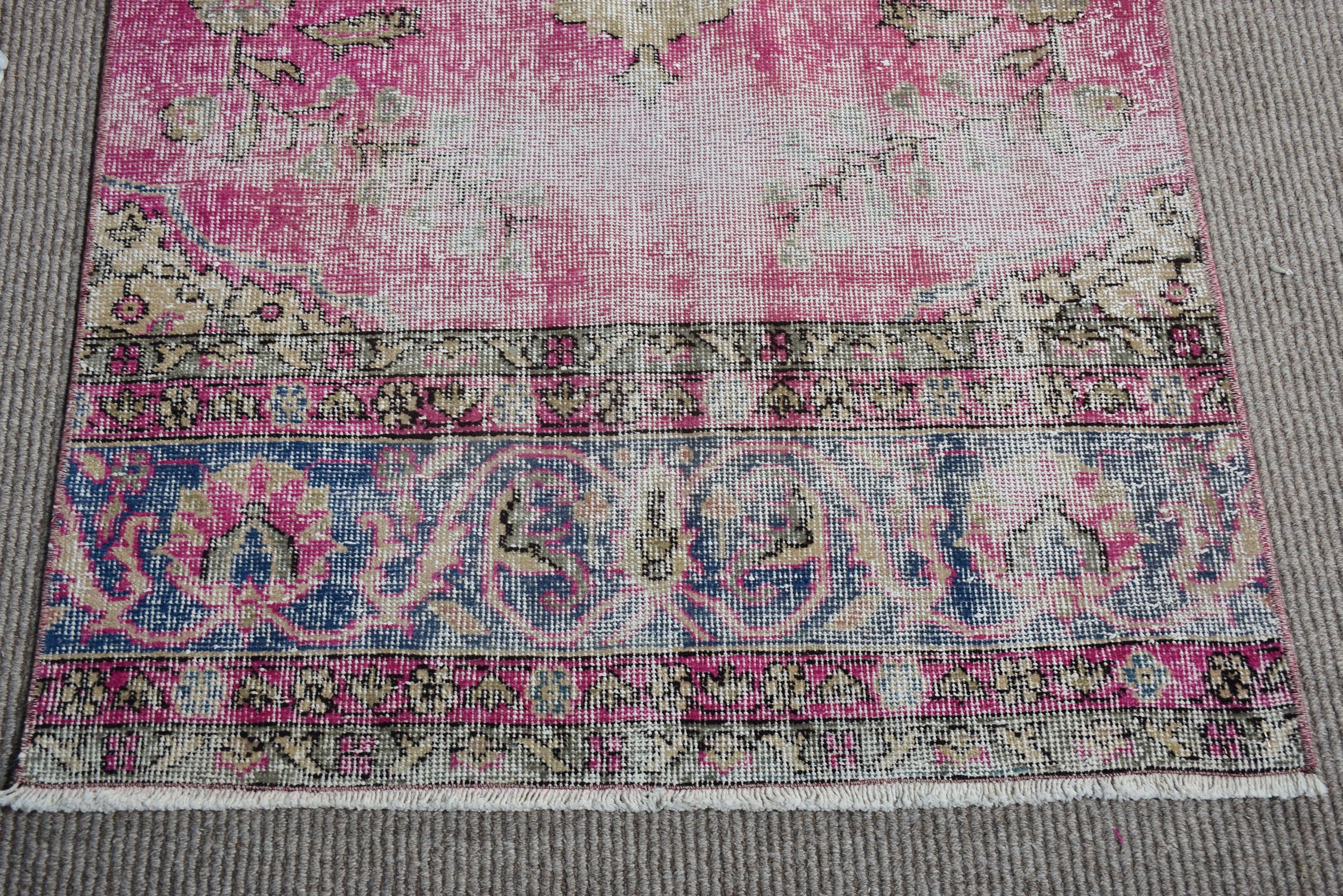 Hallway Rugs, Statement Rug, Pink Bedroom Rugs, Kitchen Rug, 2.9x10 ft Runner Rugs, Rugs for Stair, Vintage Rug, Turkish Rugs, Oushak Rugs