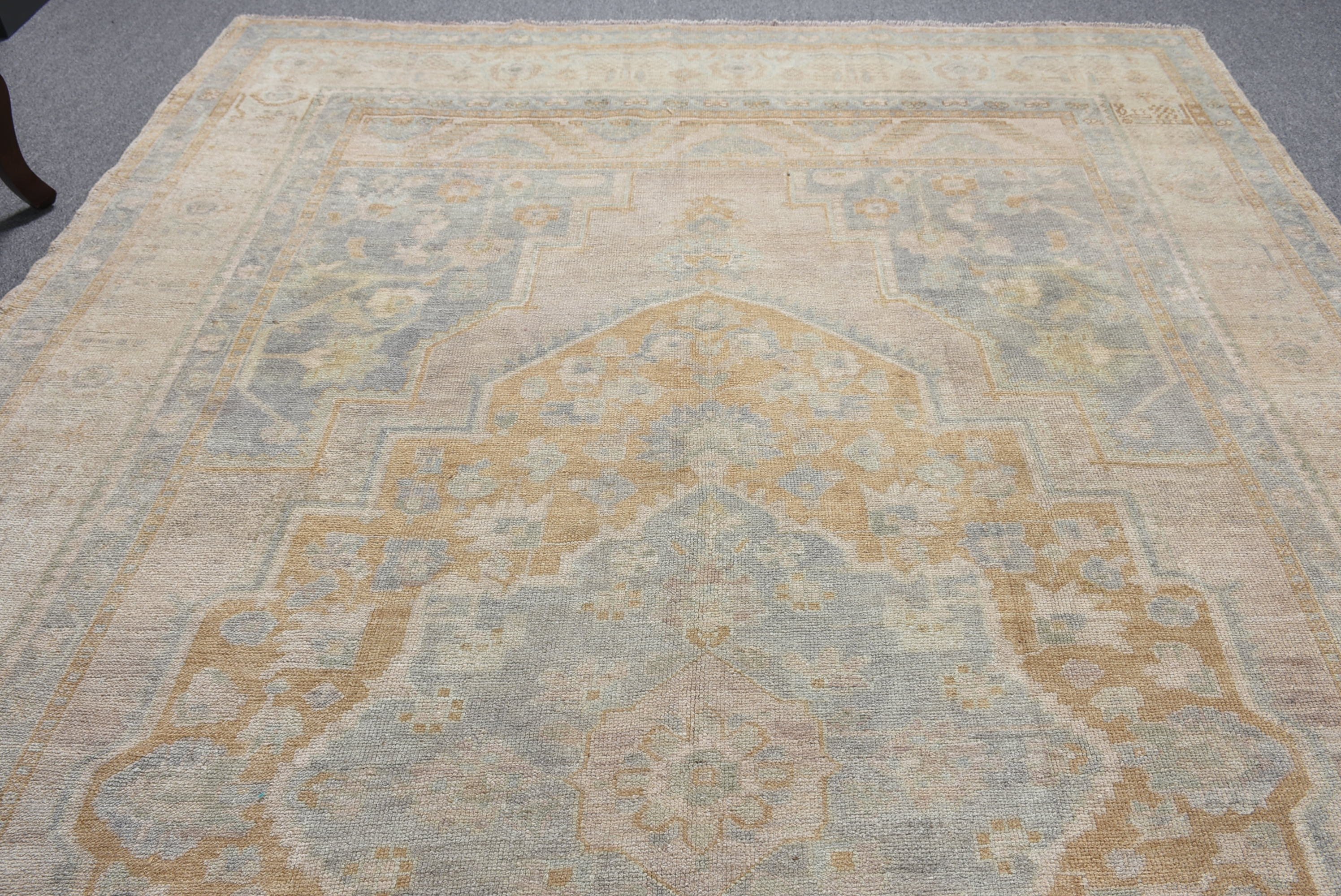 Living Room Rug, Vintage Rugs, Green Moroccan Rugs, Dining Room Rug, 6.6x10 ft Large Rugs, Turkish Rug, Office Rug, Wool Rug, Floor Rug