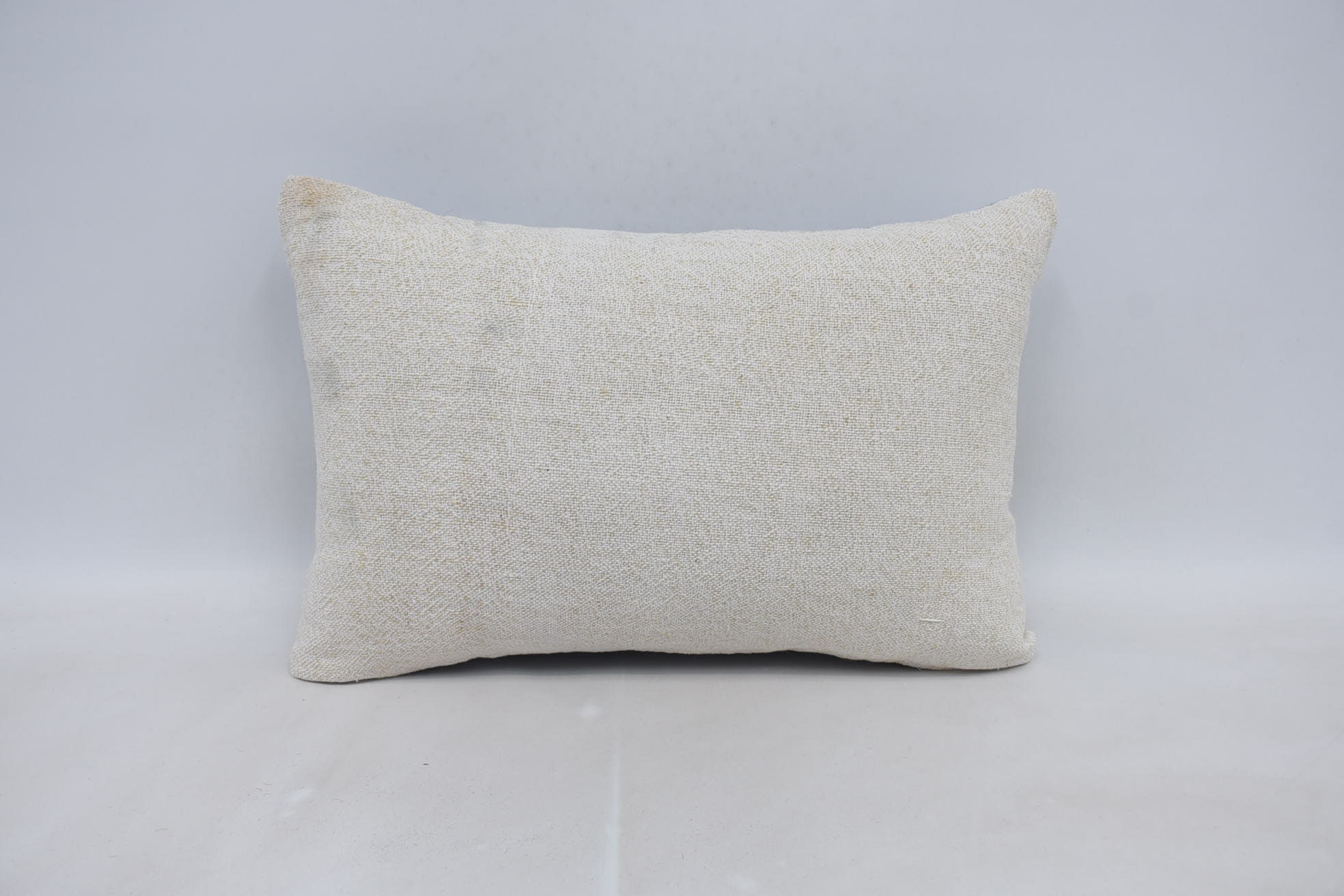 Handmade Kilim Cushion, 16"x24" White Pillow Sham, Vintage Kilim Throw Pillow, Pillow for Couch, Farmhouse Pillow Case