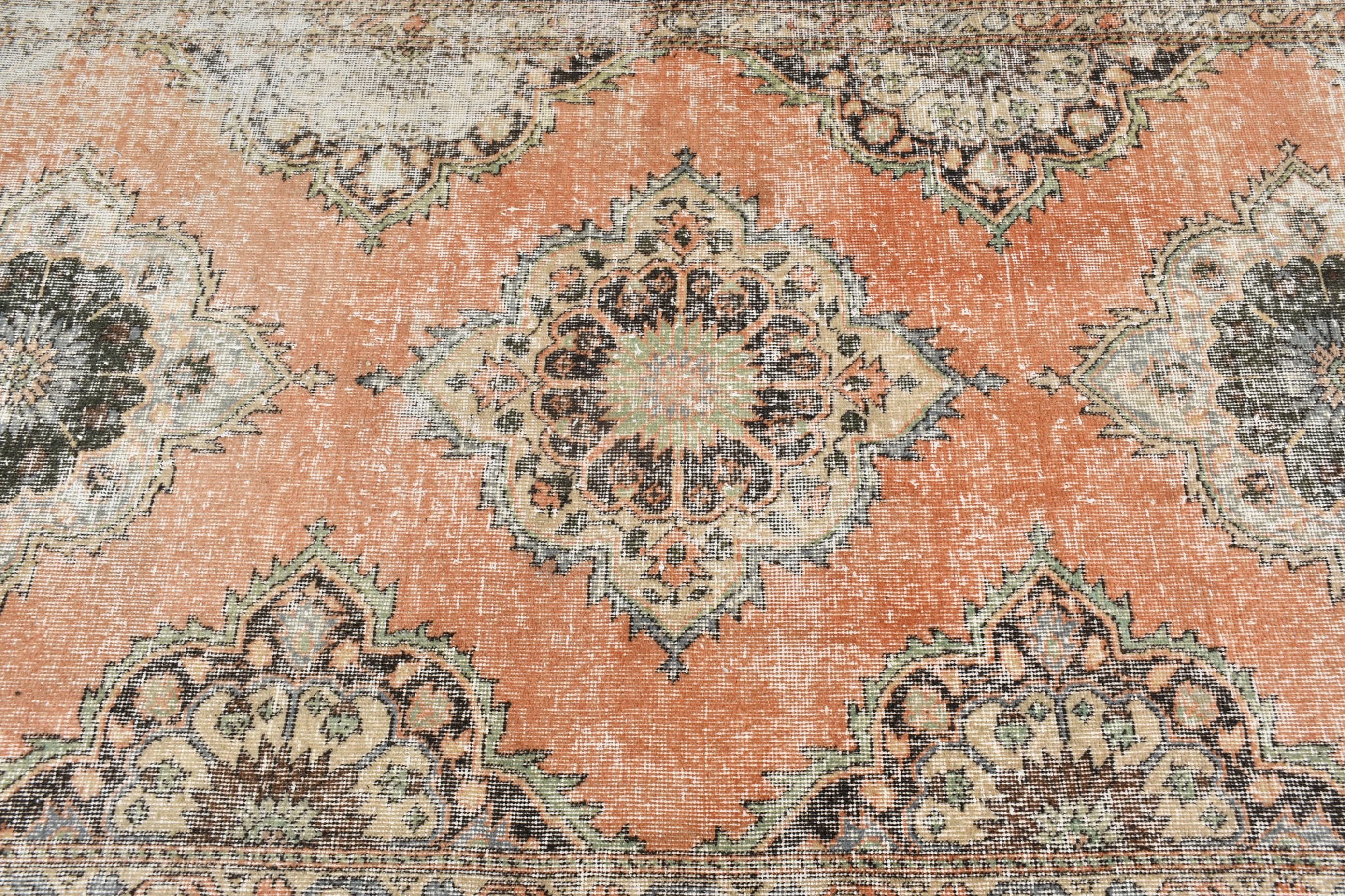 Orange Oriental Rug, Vintage Rug, Moroccan Rugs, Turkish Rugs, Bedroom Rugs, 4.2x12.7 ft Runner Rug, Stair Rug, Kitchen Rug, Old Rug
