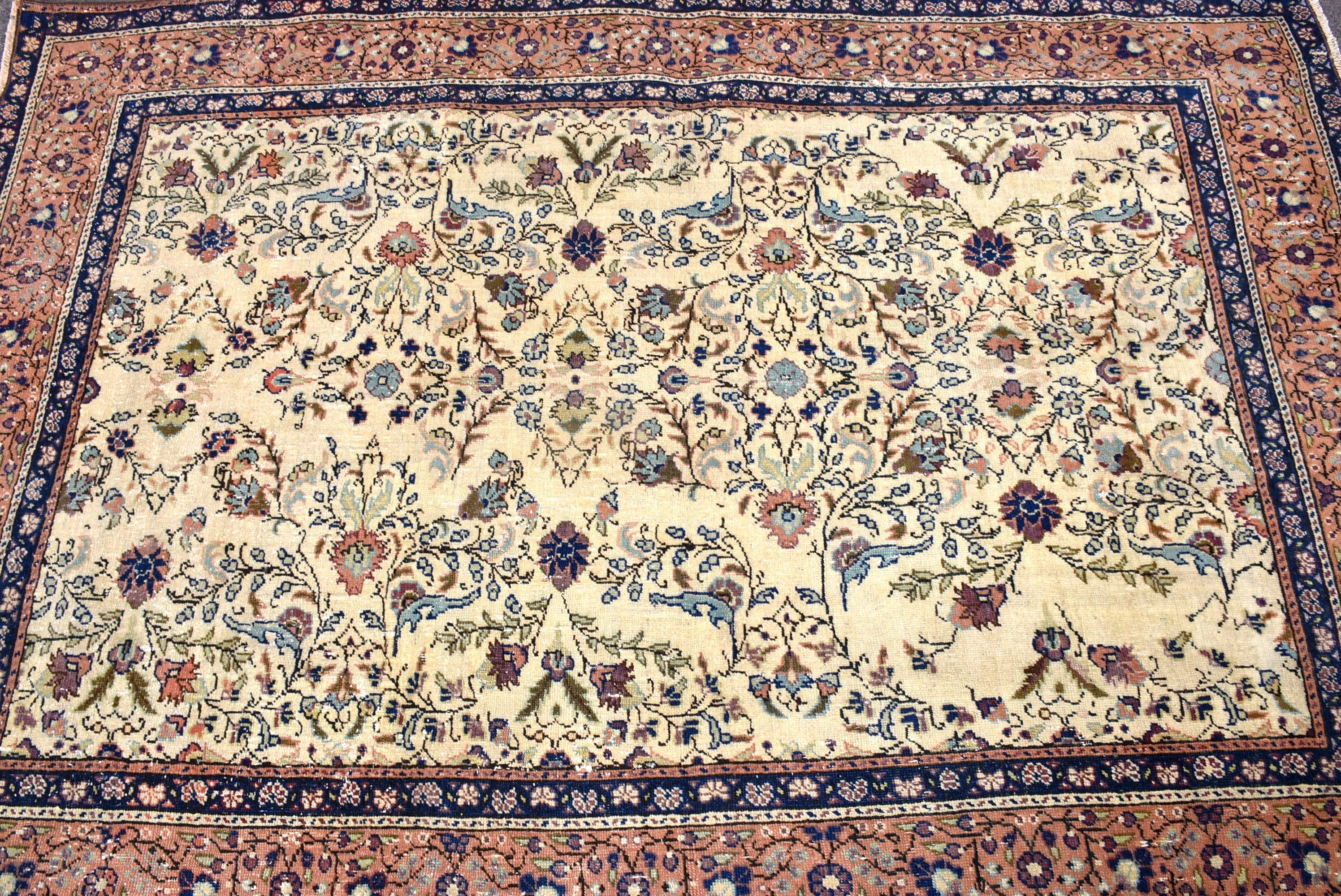 3.9x5.6 ft Accent Halı, Türkiye Halısı, Açıklama Halısı, Mutfak Halısı, Vintage Halı, Türk Halıları, Giriş Halıları, Bej Ev Dekorasyonu Halıları