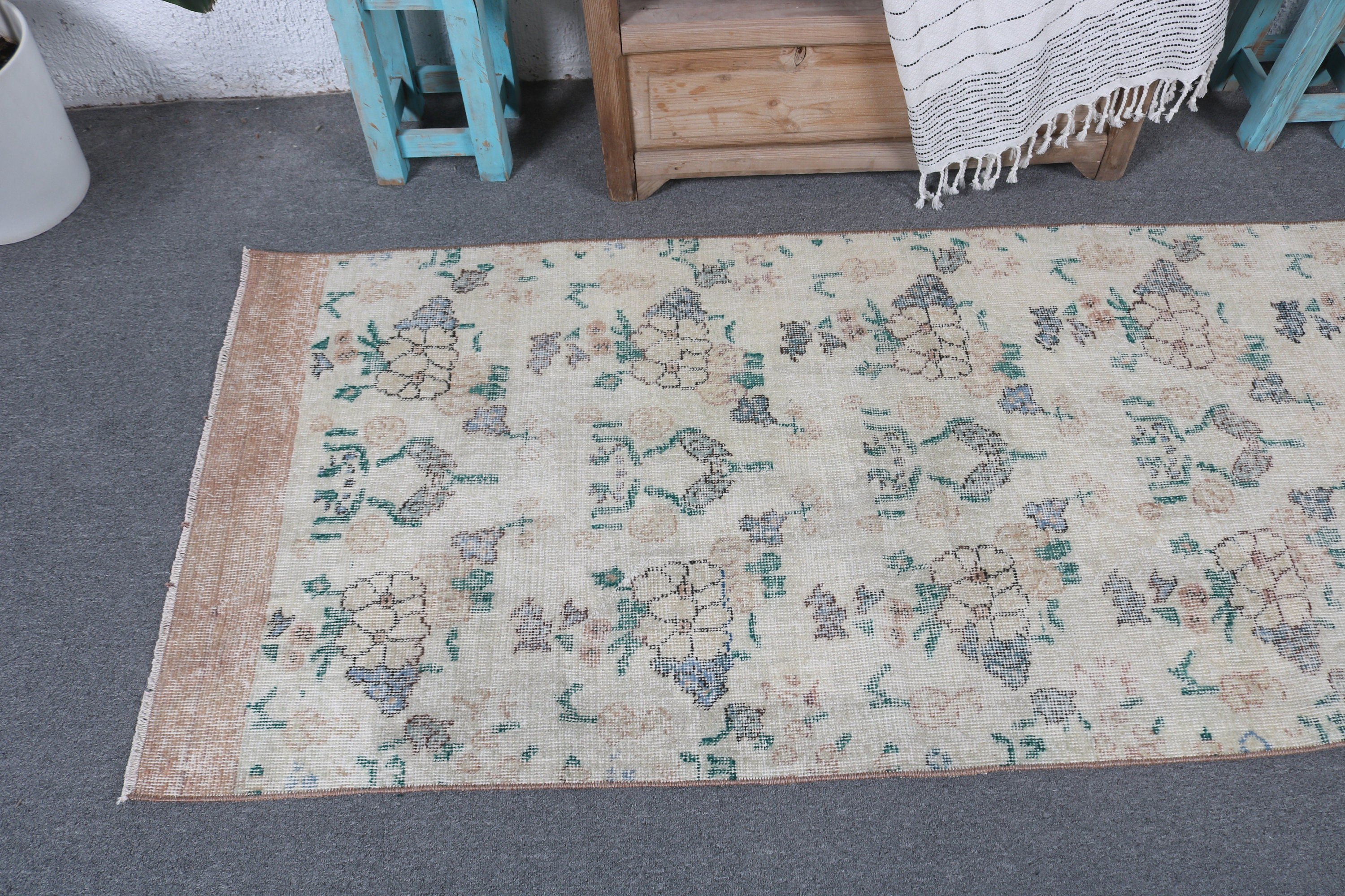 Kitchen Rug, Rugs for Decorative, Beige Floor Rugs, 2.6x6 ft Accent Rug, Vintage Rugs, Bedroom Rug, Nursery Rugs, Modern Rugs, Turkish Rug