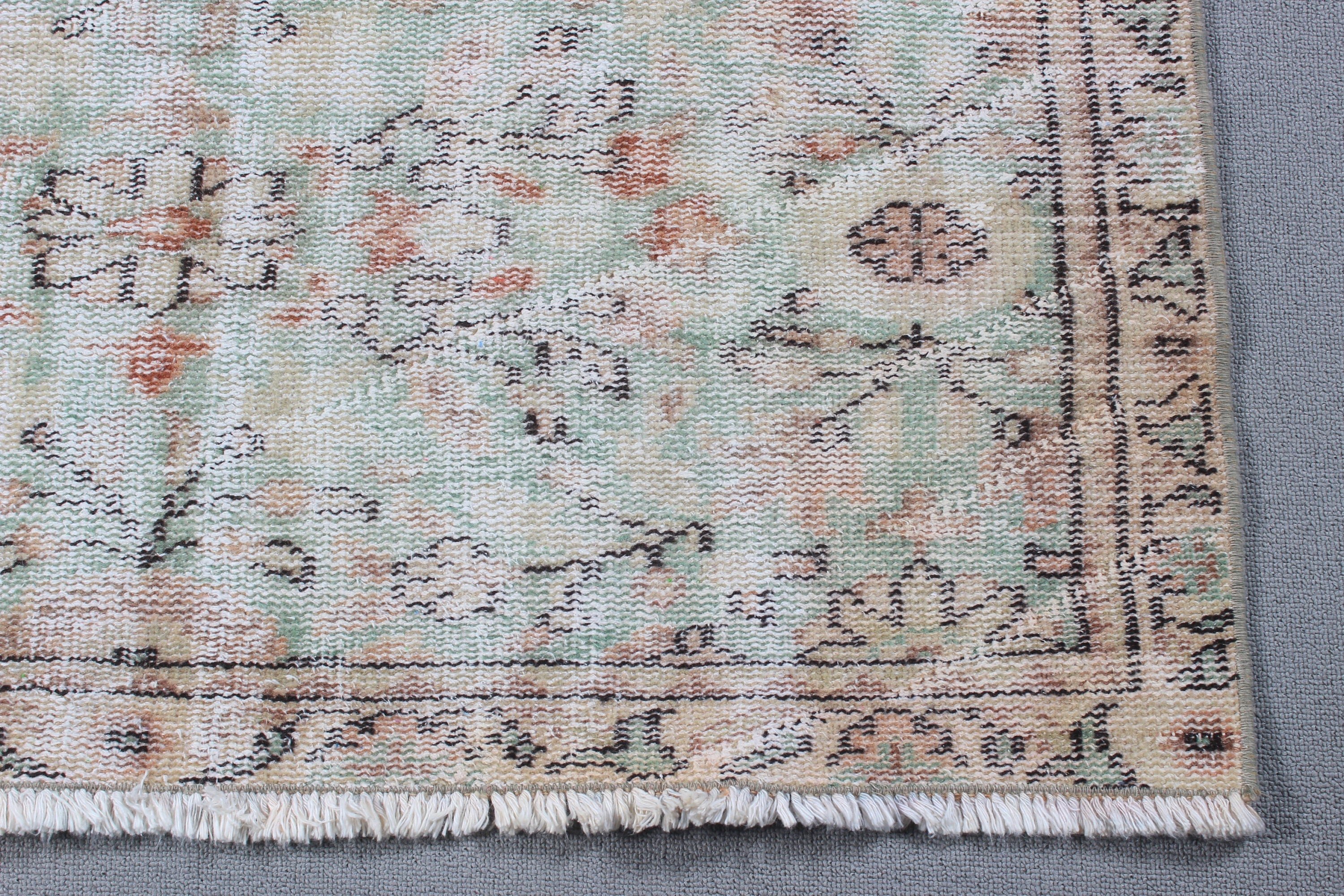 Oushak Rugs, Bedroom Rug, Rugs for Kitchen, Vintage Rug, Turkish Rugs, Beige Antique Rugs, Flatweave Rug, Indoor Rug, 3.8x7.4 ft Area Rugs